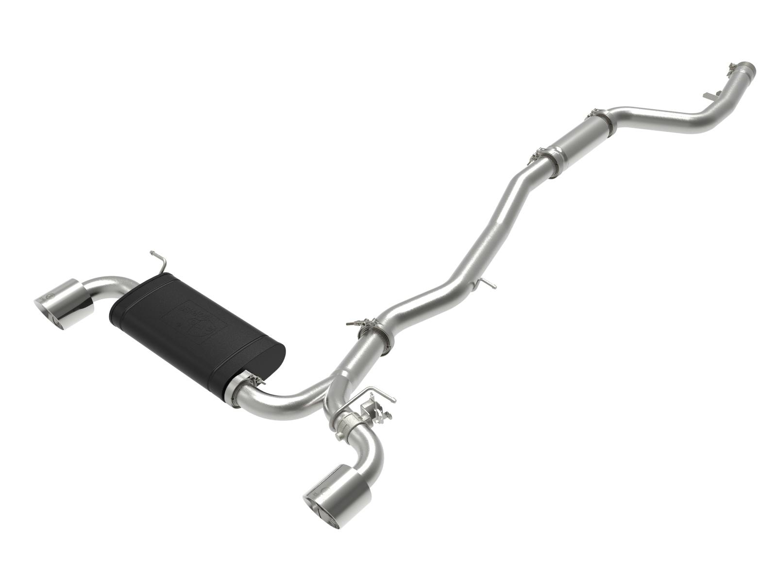 AFE 49-36043-P Takeda 3 IN to 2-1/2 IN 304 Stainless Steel Cat-Back Exhaust System w/Polish T