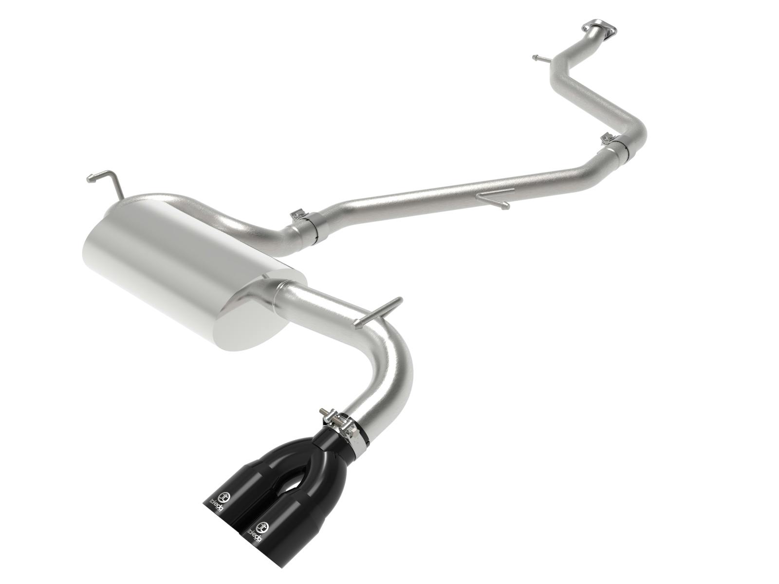 AFE 49-36044-B Takeda 2 IN to 2-1/2 IN 304 Stainless Steel Cat-Back Exhaust System w/ Black T