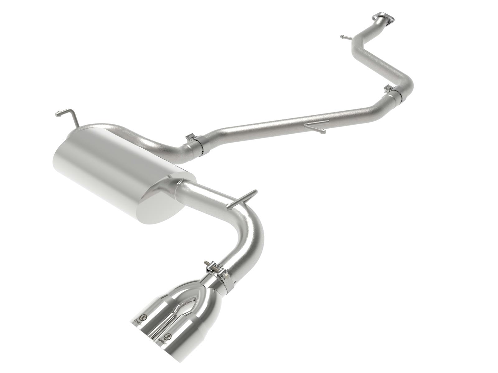 AFE 49-36044-P Takeda 2 IN to 2-1/2 IN 304 Stainless Steel Cat-Back Exhaust System w/Polish T