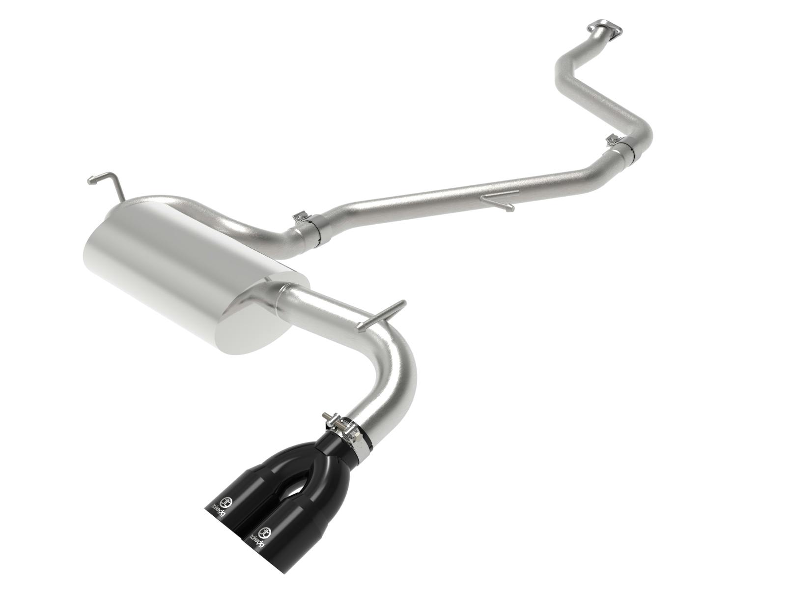 AFE 49-36047-B Takeda 2 IN to 2-1/2 IN 304 Stainless Steel Cat-Back Exhaust System w/ Black T