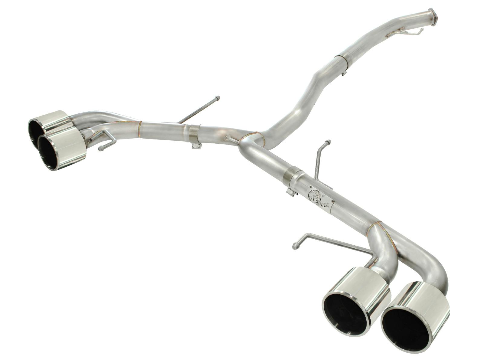 AFE 49-36108-P Takeda 3 IN to 2-1/2 IN 304 Stainless Steel Cat-Back Exhaust System w/Polish T