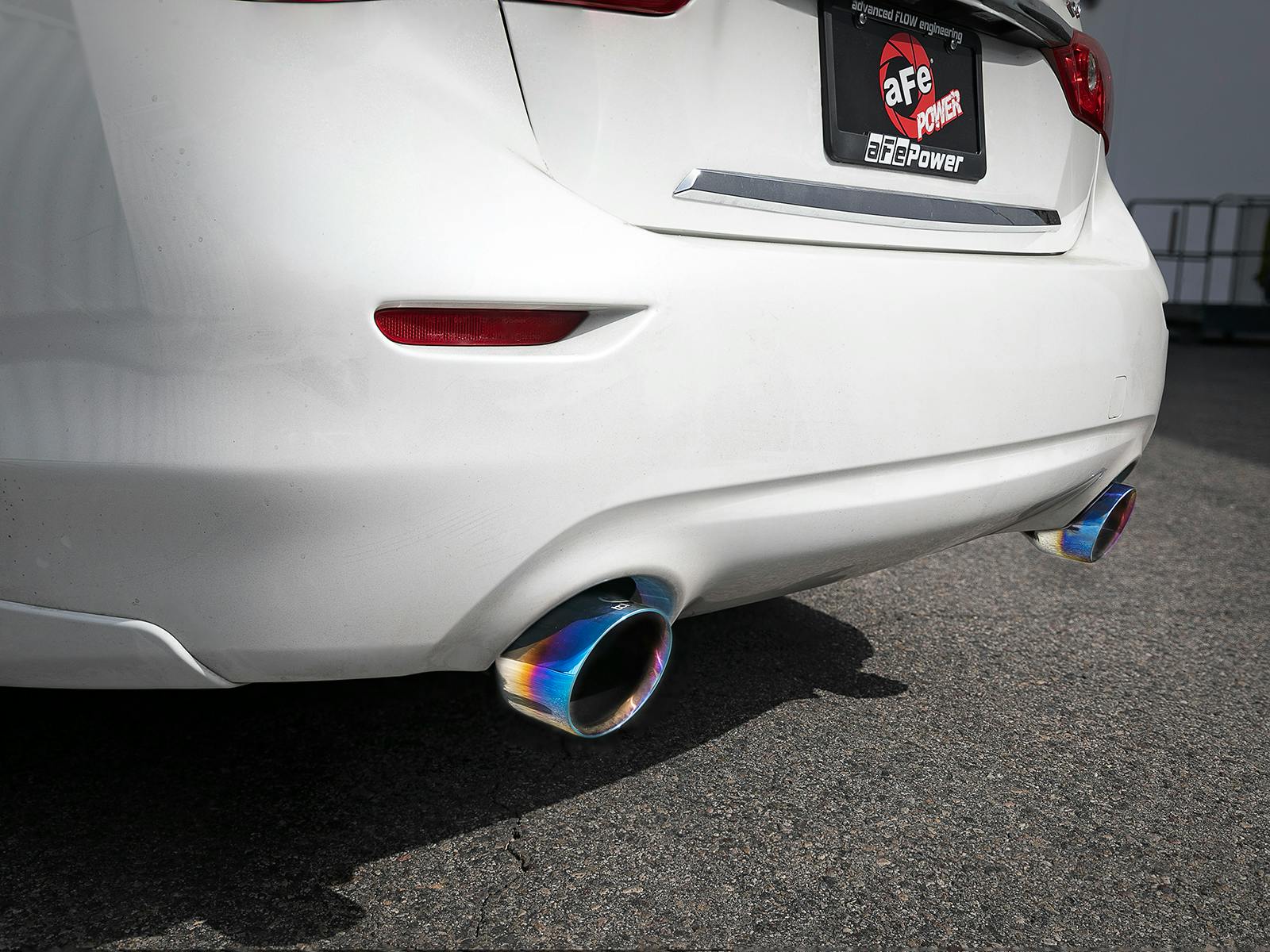 AFE 49-36130NM-L Takeda 2-1/2 IN 304 Stainless Steel Axle-Back Exhaust System w/Blue Flame Tips