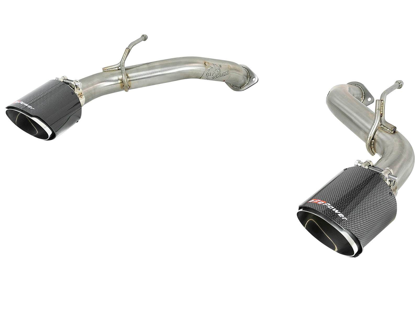 AFE 49-36133NM-C Takeda 2-1/2 IN 304 Stainless Steel Axle-Back Exhaust System w/ Carbon Fiber T