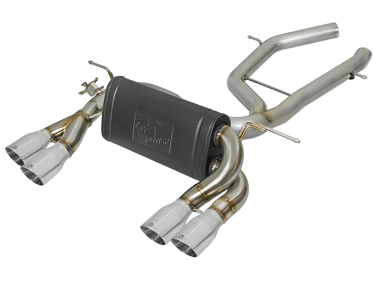 AFE 49-36338-P MACH Force-Xp 2-1/2 IN Stainless Steel Axle Back Exhaust System w/ Polished Ti