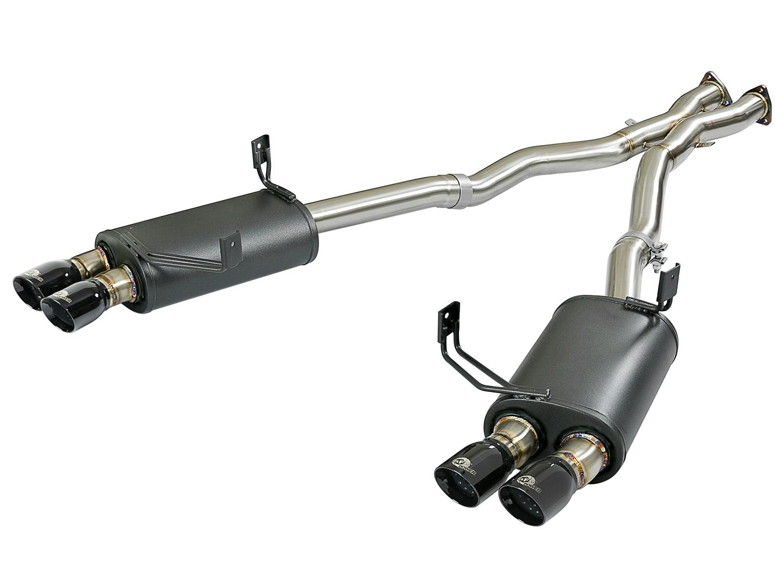 AFE 49-36339-B MACH Force-Xp 2-1/2 in 304 Stainless Steel Cat-Back Exhaust w/Black Tips