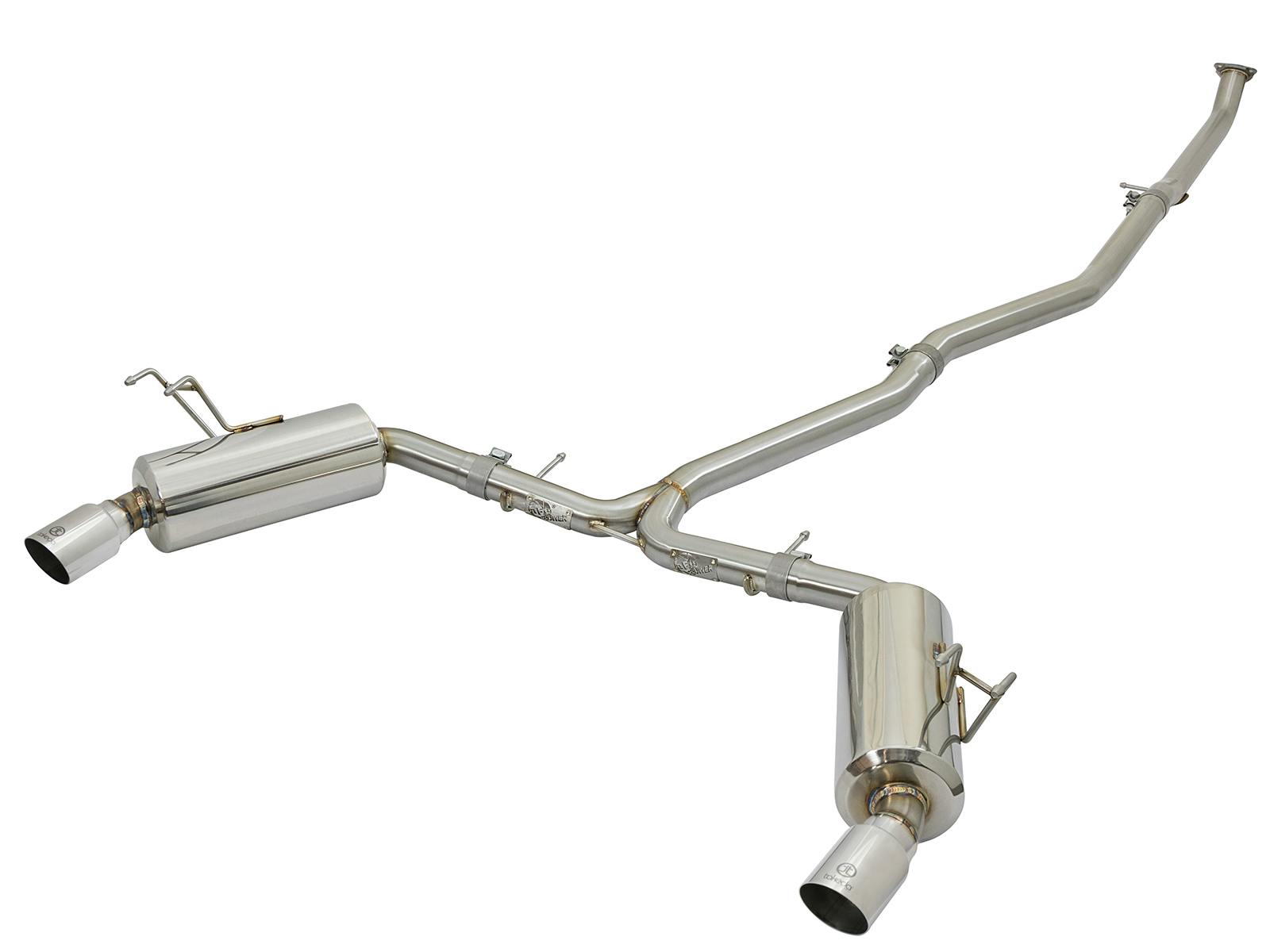 AFE 49-36615-P Takeda 2-1/4 to 2-1/2 IN 304 Stainless Steel Cat-Back Exhaust w/Polished Tips