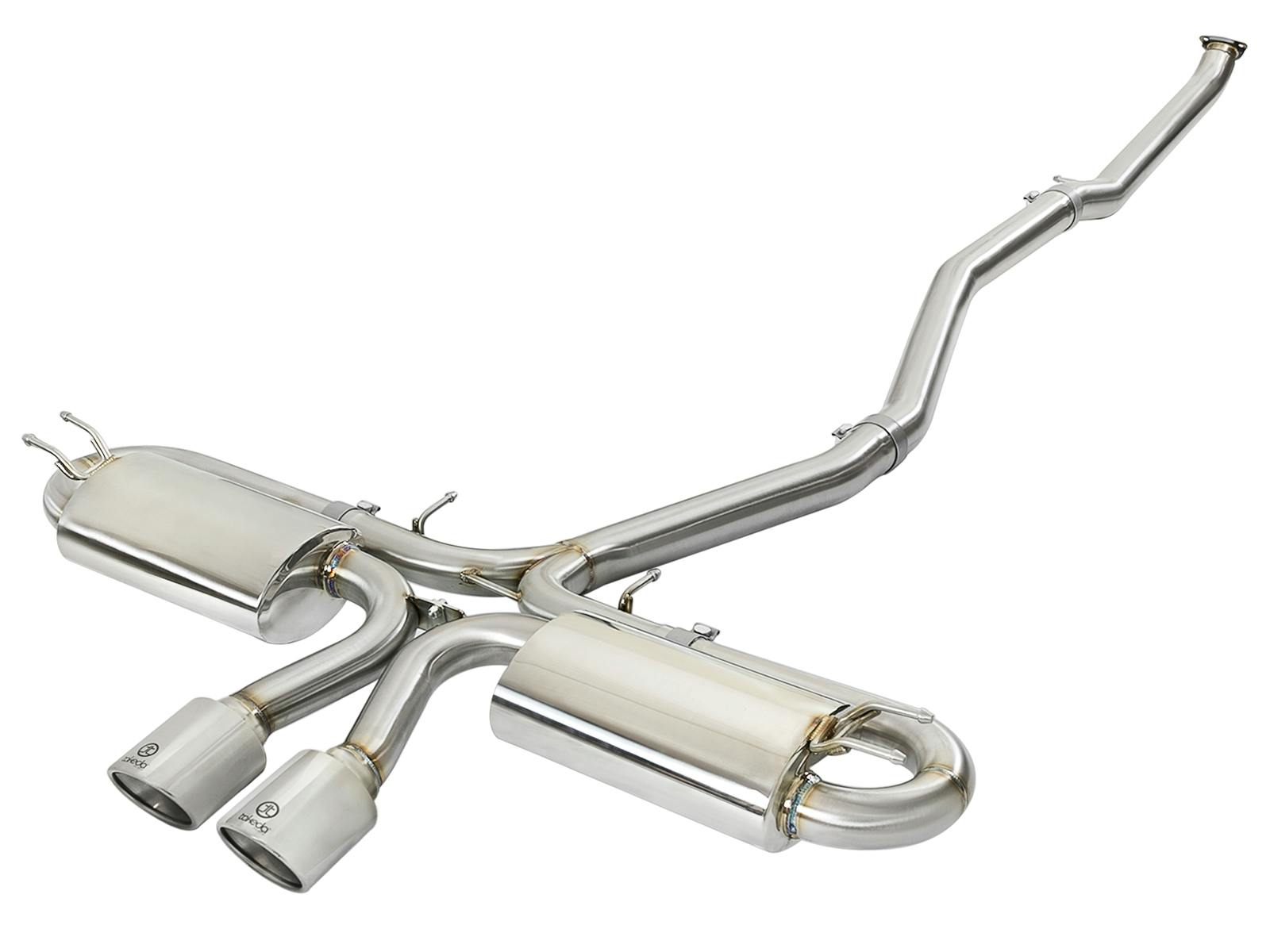 AFE 49-36618-P Takeda 3 IN 304 Stainless Steel Cat-Back Exhaust w/ Center Polished Tips