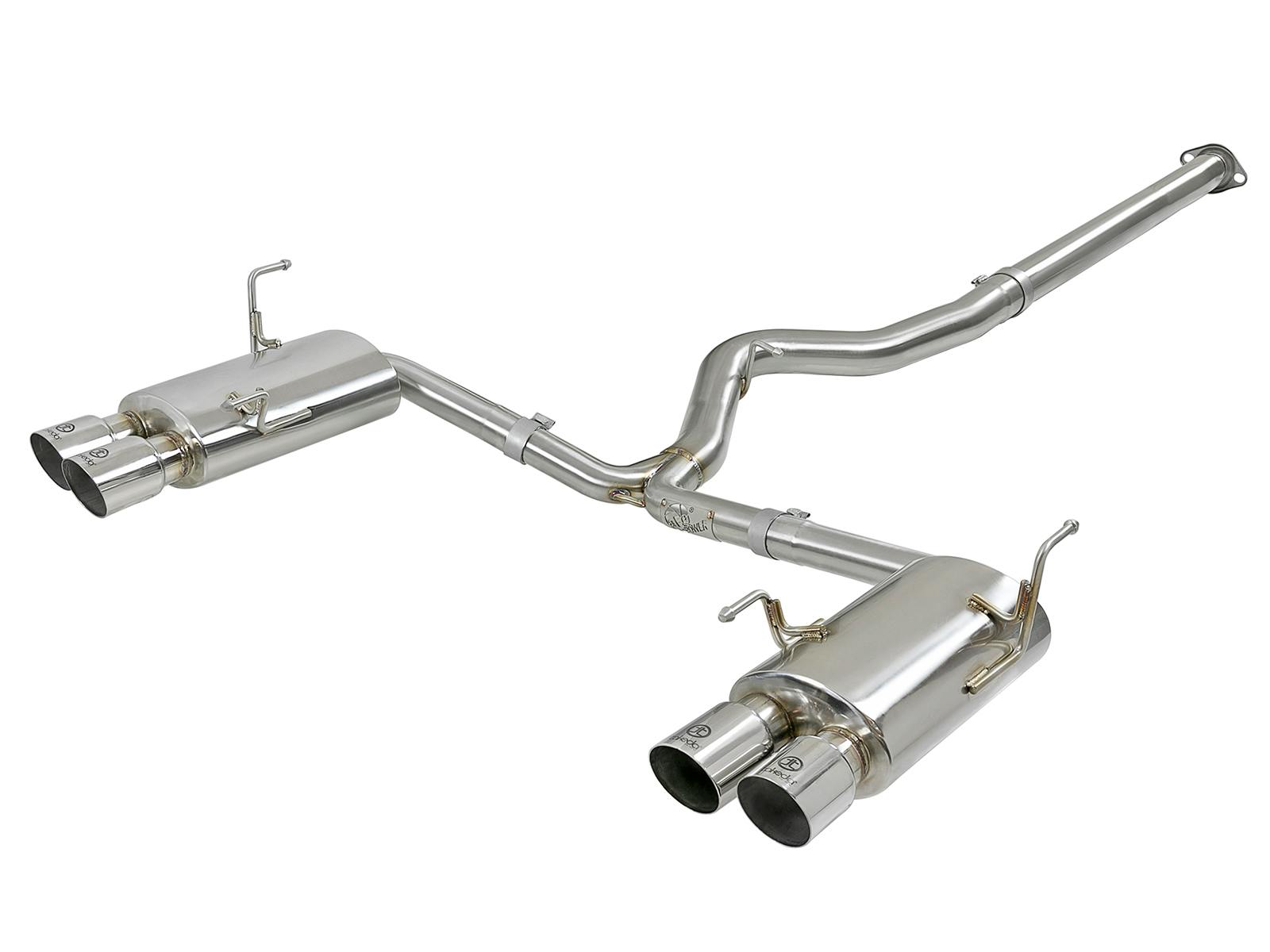 AFE 49-36801-P Takeda 3 IN to 2-1/4 IN 304 Stainless Steel Cat-Back Exhaust w/ Polished Tip