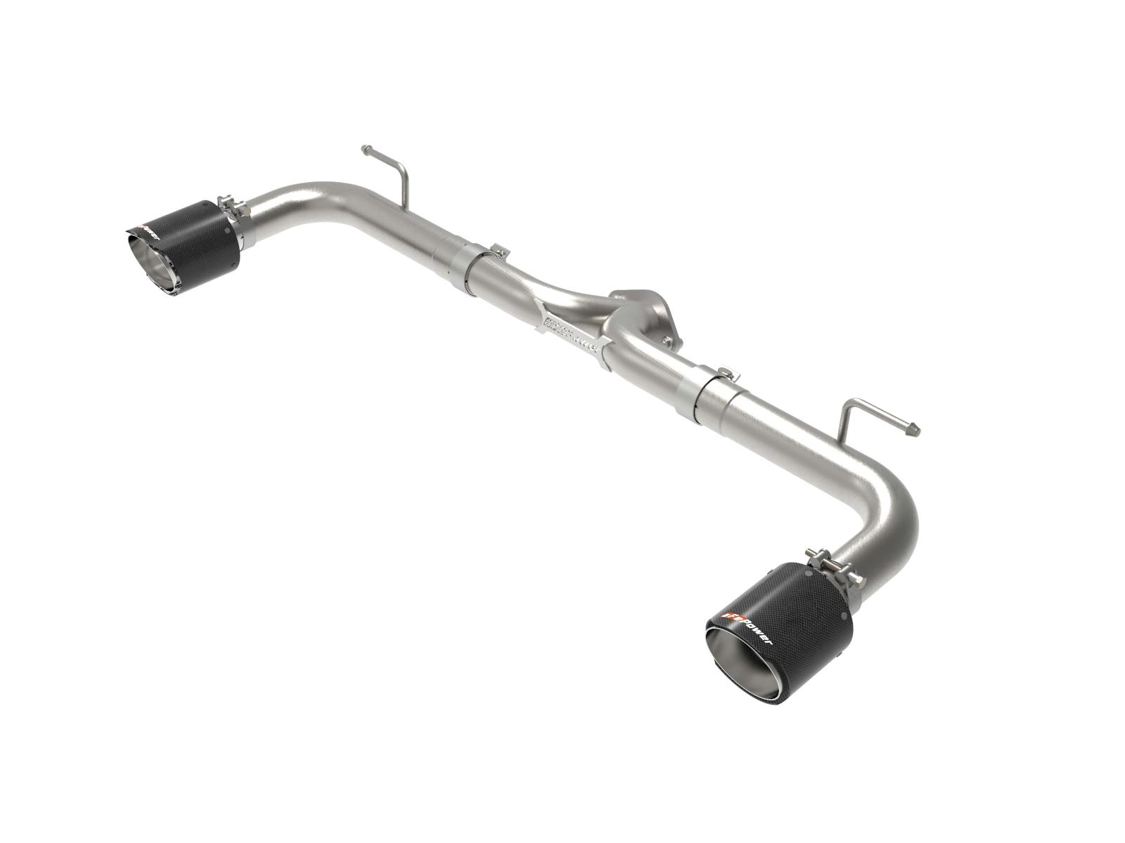 AFE 49-37014-C Takeda 2-1/2 IN 304 Stainless Steel Axle-Back Exhaust System w/ Carbon Fiber T
