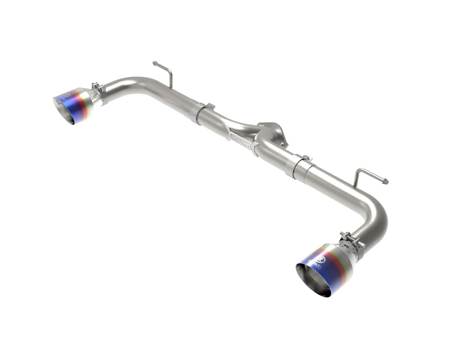 AFE 49-37014-L Takeda 2-1/2 IN 304 Stainless Steel Axle-Back Exhaust System w/Blue Flame Tips
