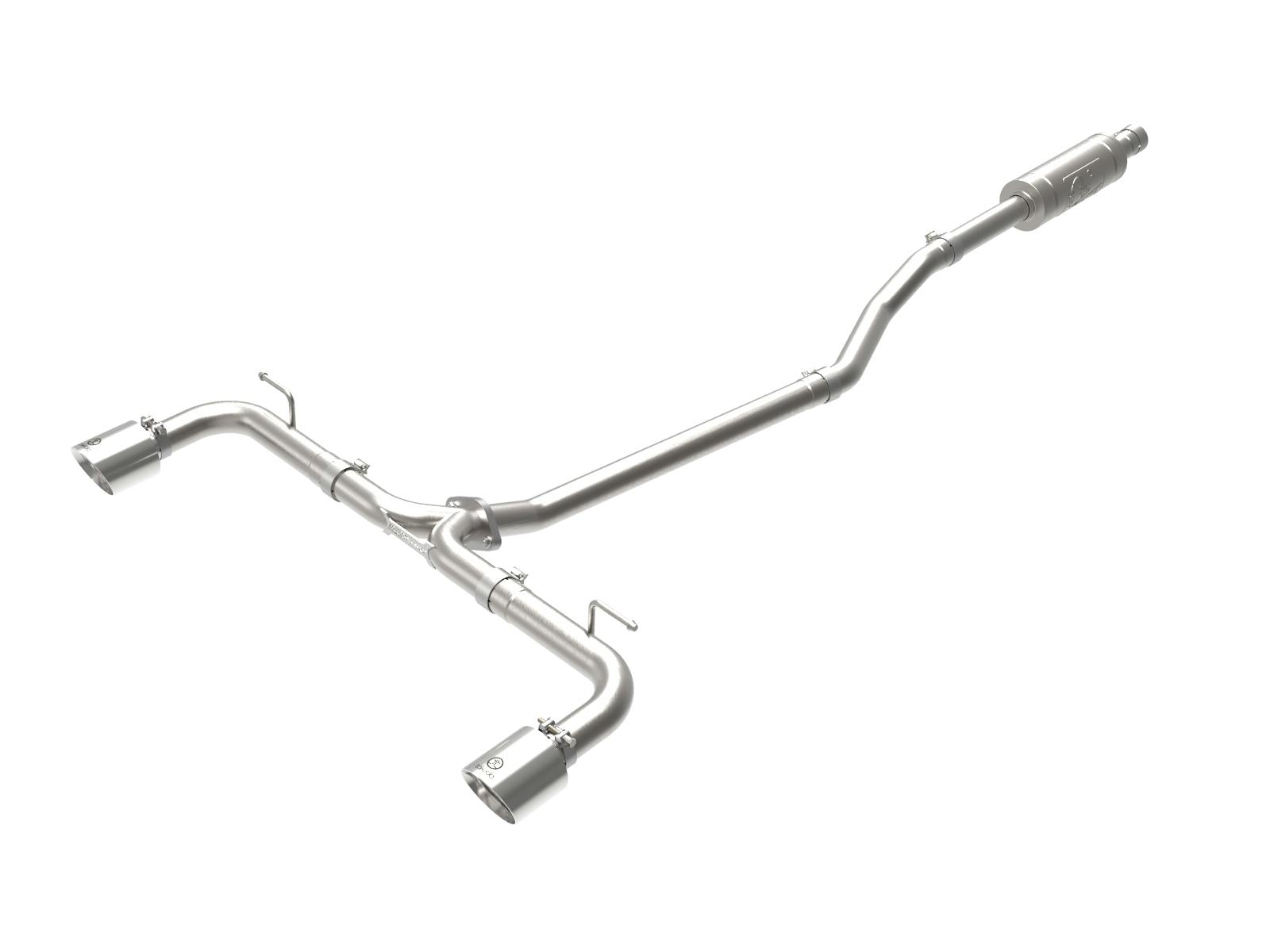 AFE 49-37015-P Takeda 2-1/2 IN 304 Stainless Steel Cat-Back Exhaust System w/ Polished Tips