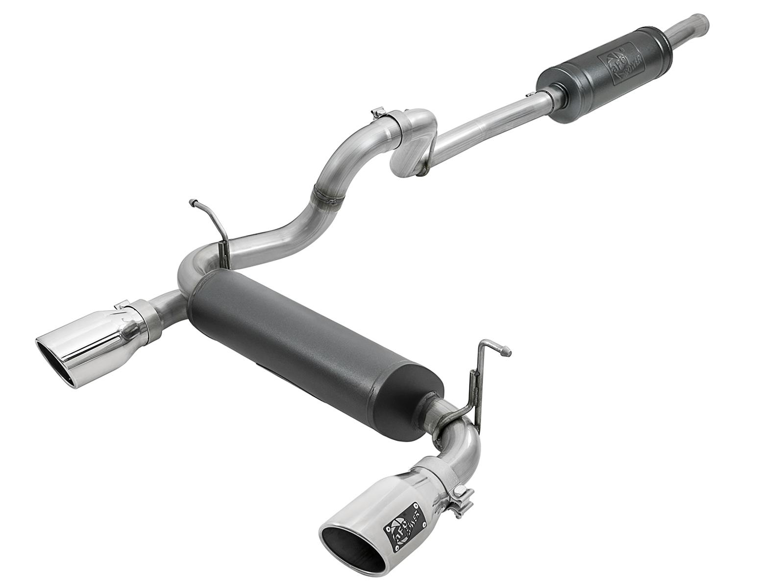 AFE 49-38066-P Rebel Series 2-1/2 IN 304 Stainless Steel Cat-Back Exhaust w/ Polished Tips