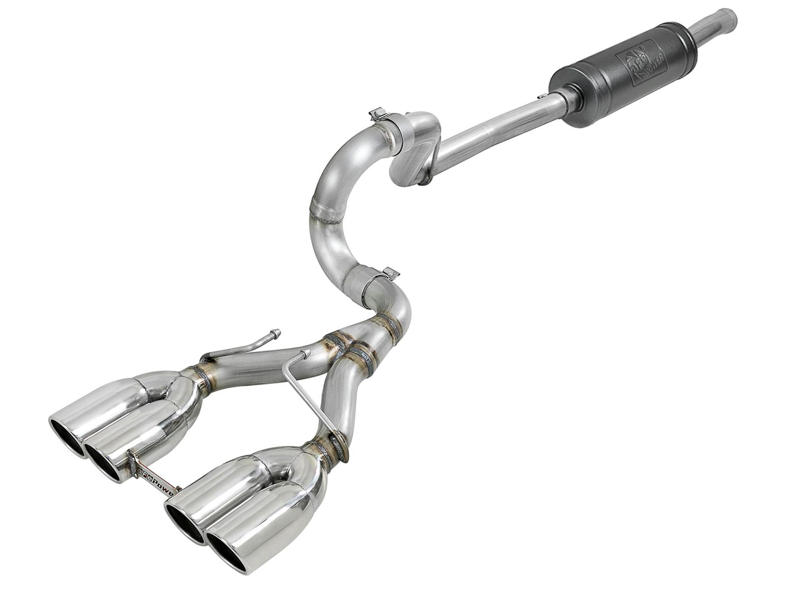 AFE 49-38071-P Rebel Series 2-1/2 IN 304 Stainless Steel Cat-Back Exhaust w/ Polished Tip