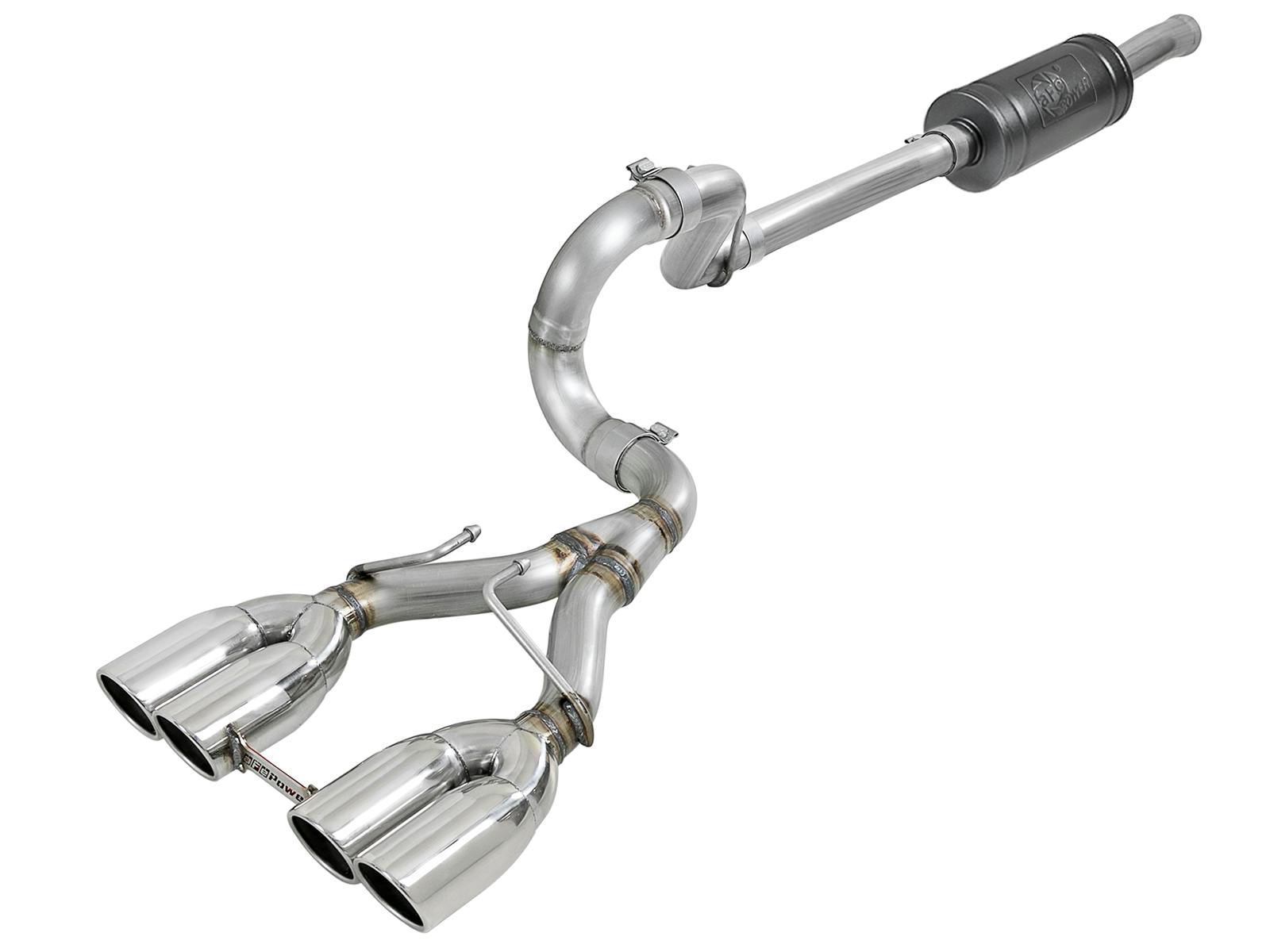 AFE 49-38073-P Rebel Series 2-1/2 IN 304 Stainless Steel Cat-Back Exhaust w/ Polished Tip