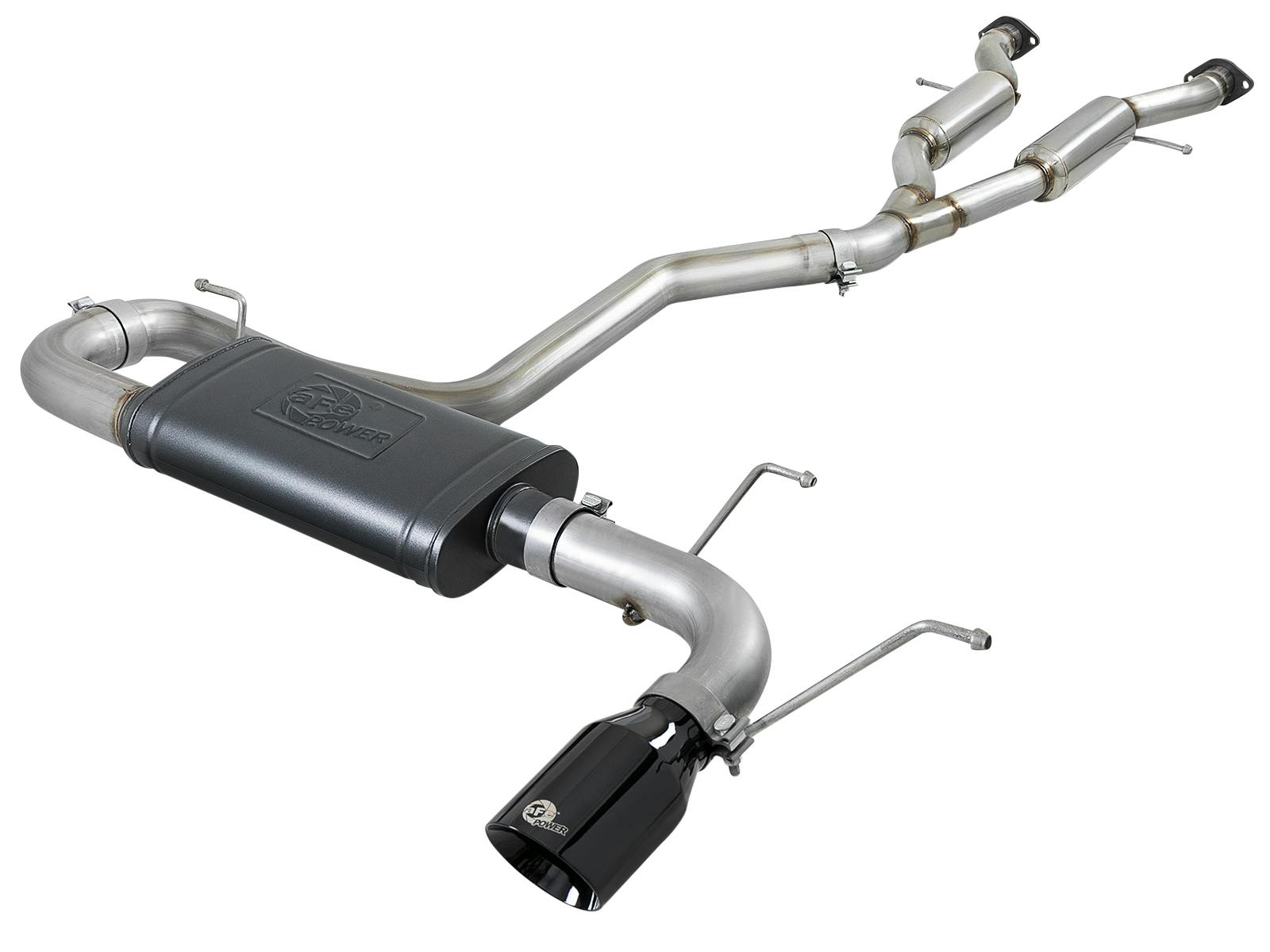 AFE 49-38078-B MACH Force-Xp 2-1/2 IN to 3 IN 304 Stainless Steel Cat-Back Exhaust w/ Black T