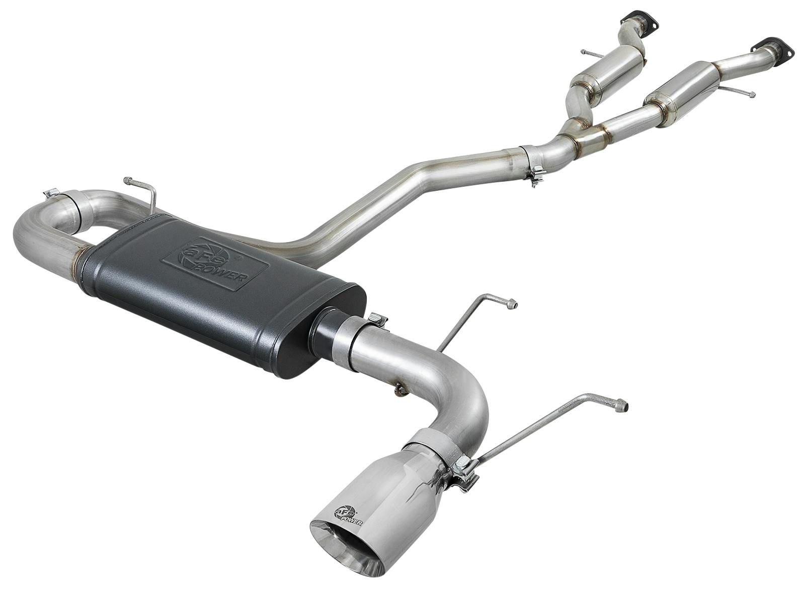 AFE 49-38078-P MACH Force-Xp 2-1/2 IN to 3 IN 304 Stainless Steel Cat-Back Exhaust w/Polish T
