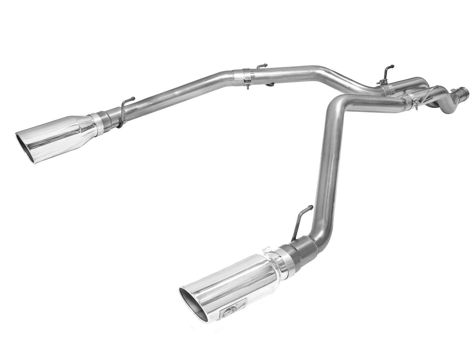AFE 49-42045-P Large Bore-HD 3 IN 409 Stainless Steel DPF-Back Exhaust System w/Polished Tip