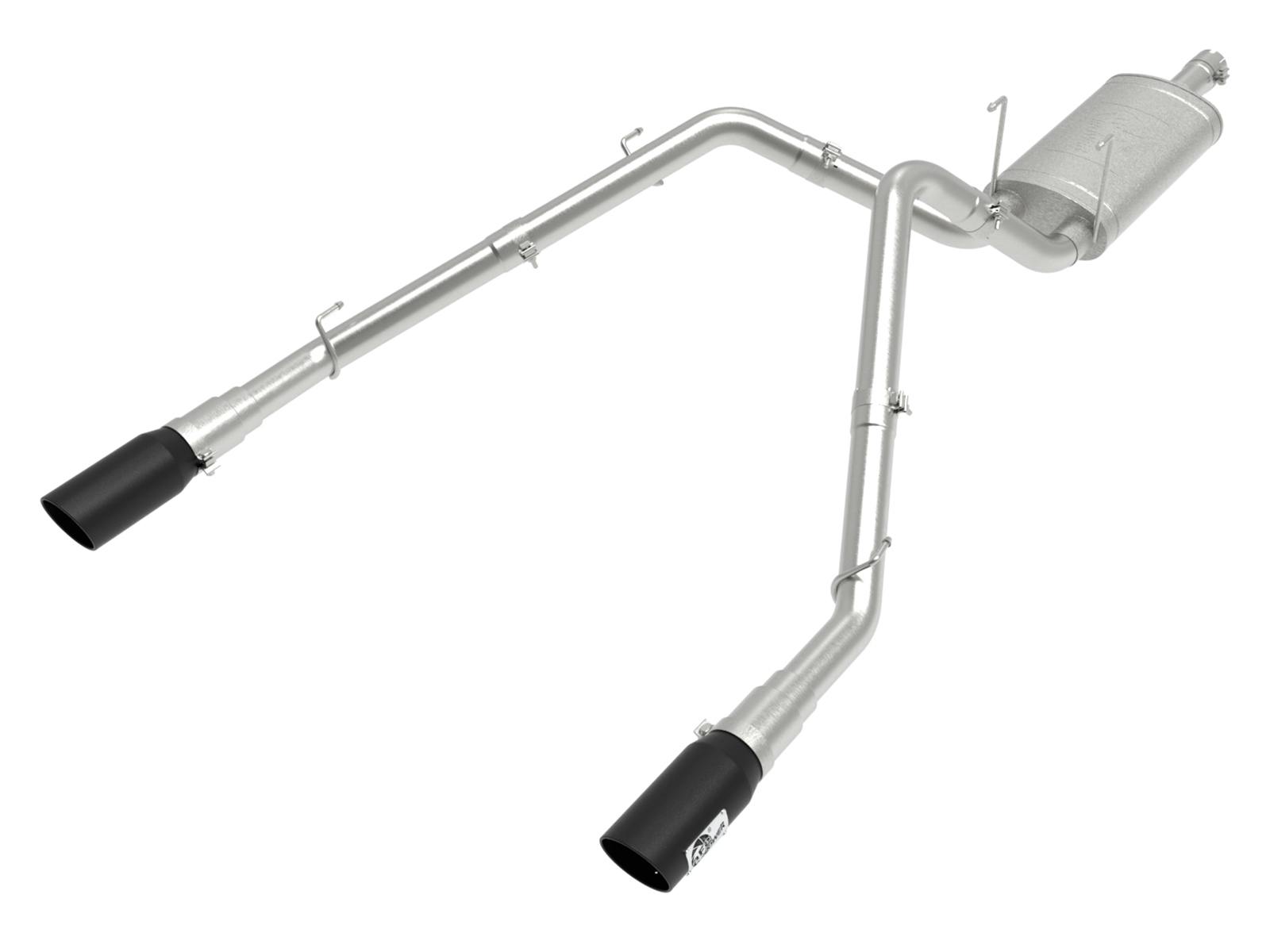 AFE 49-42074-B Apollo GT Series 3 IN 409 Stainless Steel Cat-Back Exhaust System w/ Black Tip
