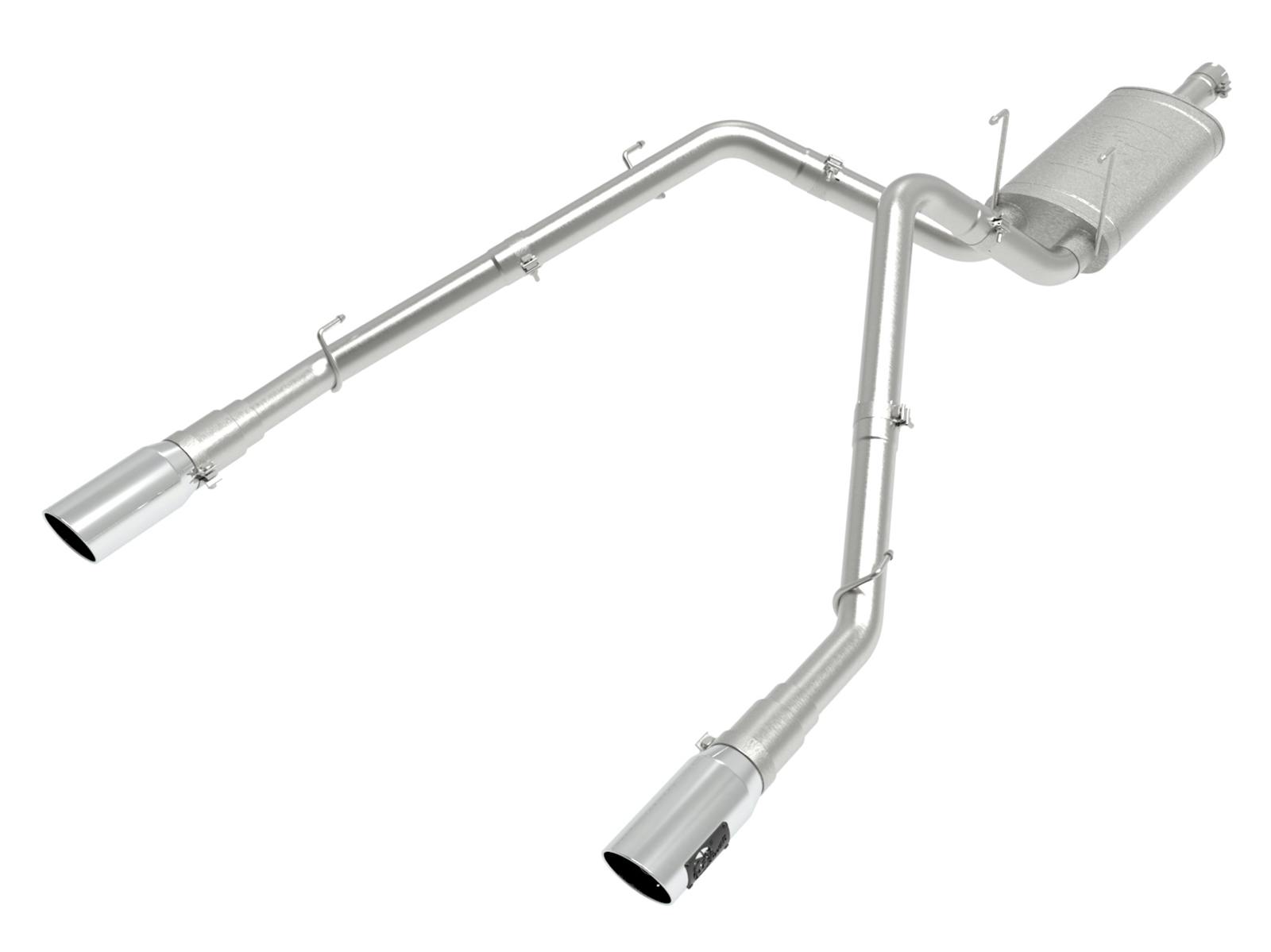 AFE 49-42074-P Apollo GT Series 3 IN 409 Stainless Steel Cat-Back Exhaust System w/ Polish Ti