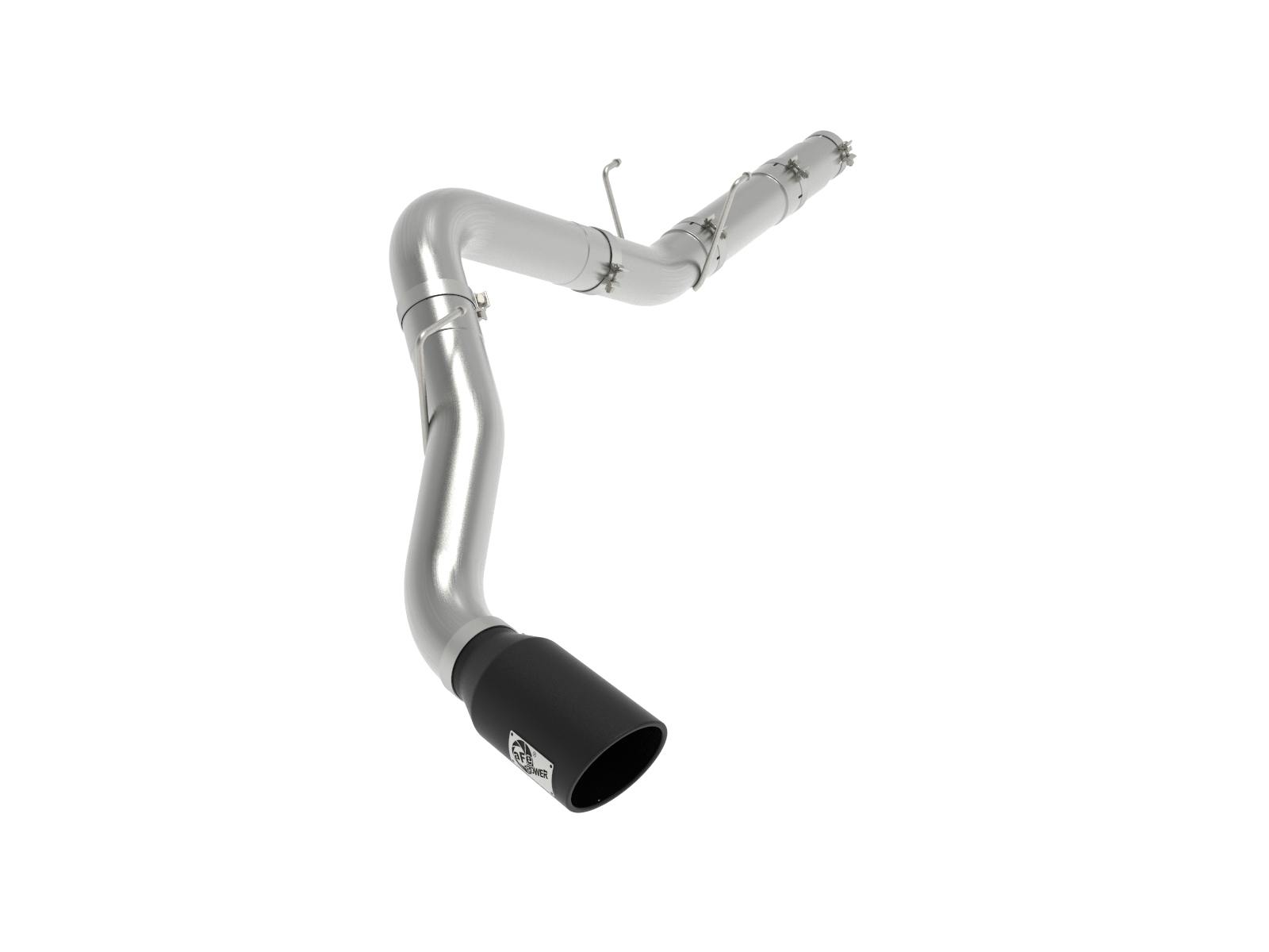 AFE 49-42078-B Large Bore-HD 5 IN 409 Stainless Steel DPF-Back Exhaust System w/Black Tip
