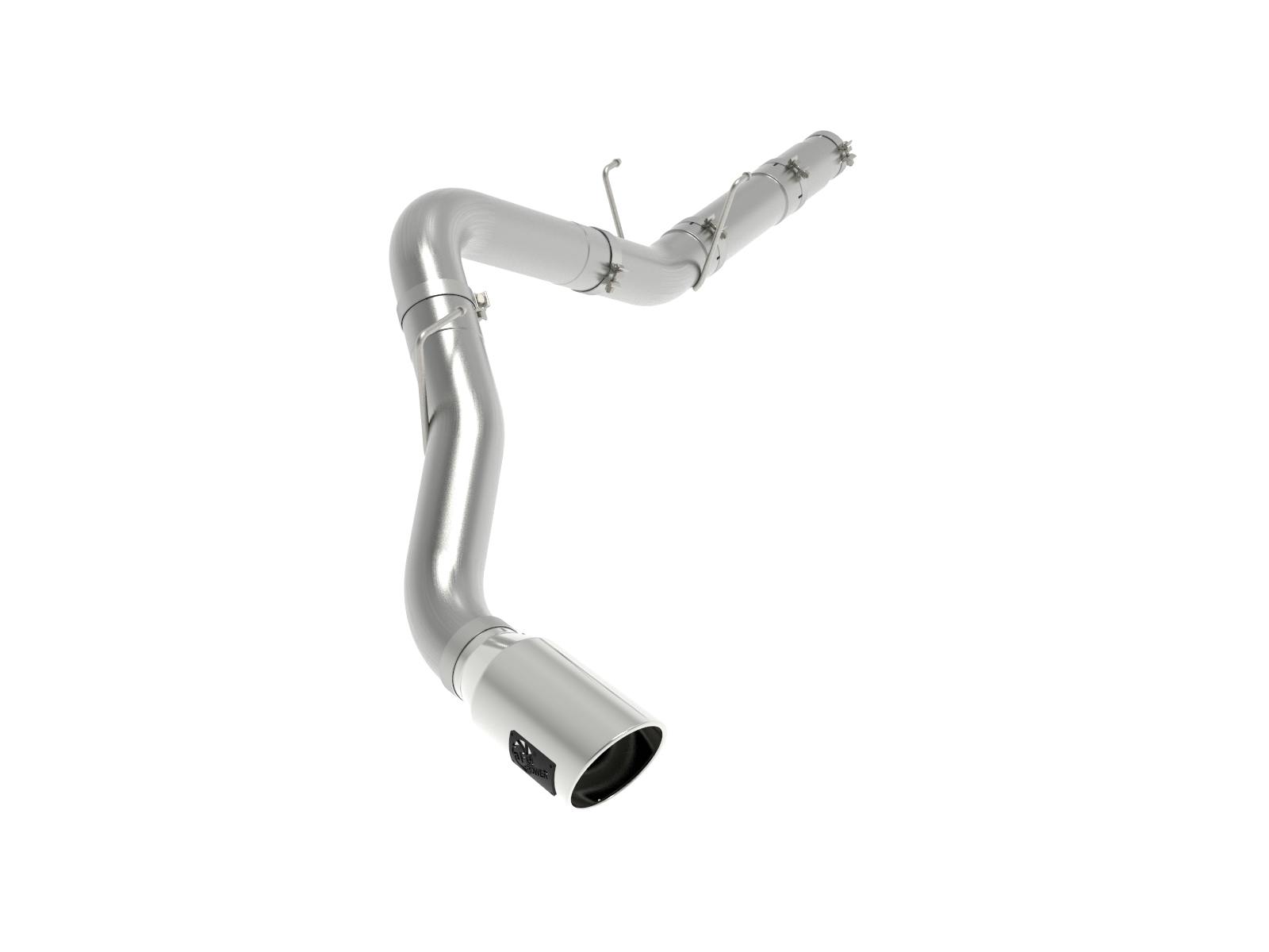 AFE 49-42078-P Large Bore-HD 5 IN 409 Stainless Steel DPF-Back Exhaust System w/Polished Tip