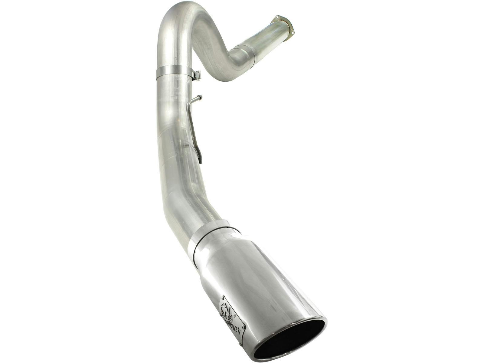 AFE 49-43055-P Large Bore-HD 5 IN 409 Stainless Steel DPF-Back Exhaust System w/Polished Tip