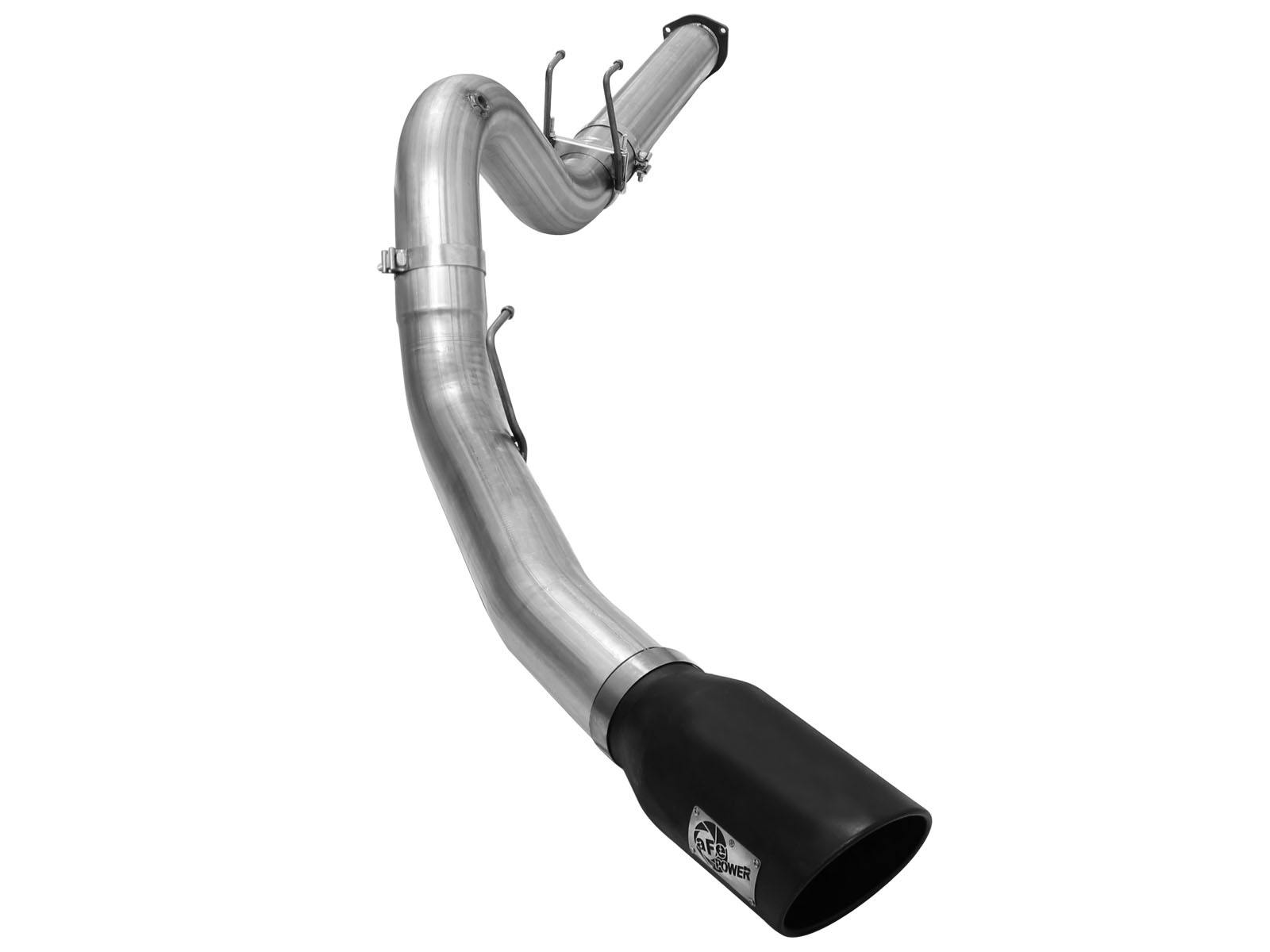 AFE 49-43064-B Large Bore-HD 5 IN 409 Stainless Steel DPF-Back Exhaust System w/Black Tip