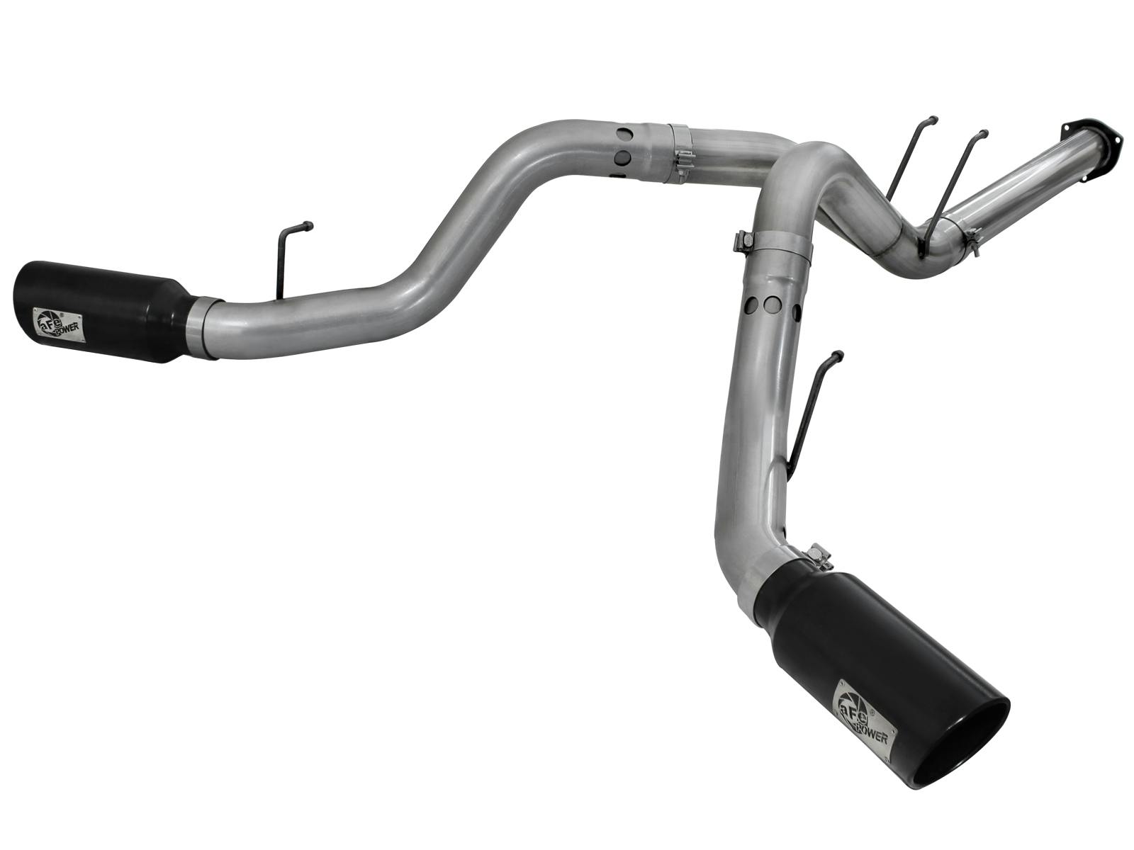 AFE 49-43065-B Large Bore-HD 4 IN 409 Stainless Steel DPF-Back Exhaust System w/Black Tip
