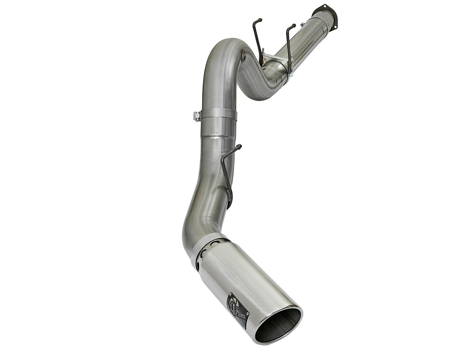 AFE 49-43090-P Large Bore-HD 5 IN 409 Stainless Steel DPF-Back Exhaust System w/Polished Tip
