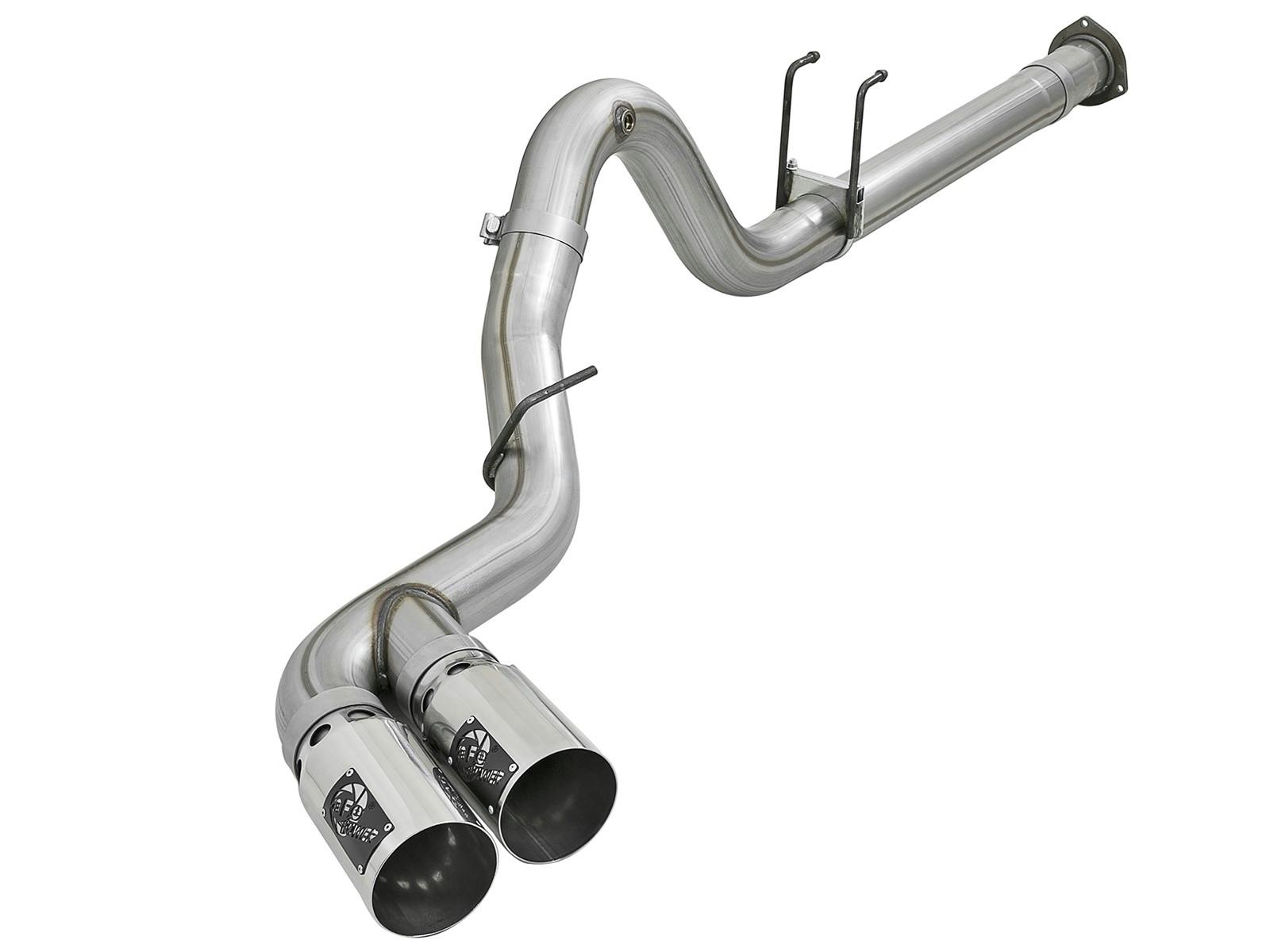 AFE 49-43121-P Rebel XD Series 4 IN 409 Stainless Steel DPF-Back Exhaust w/Dual Polished Tips