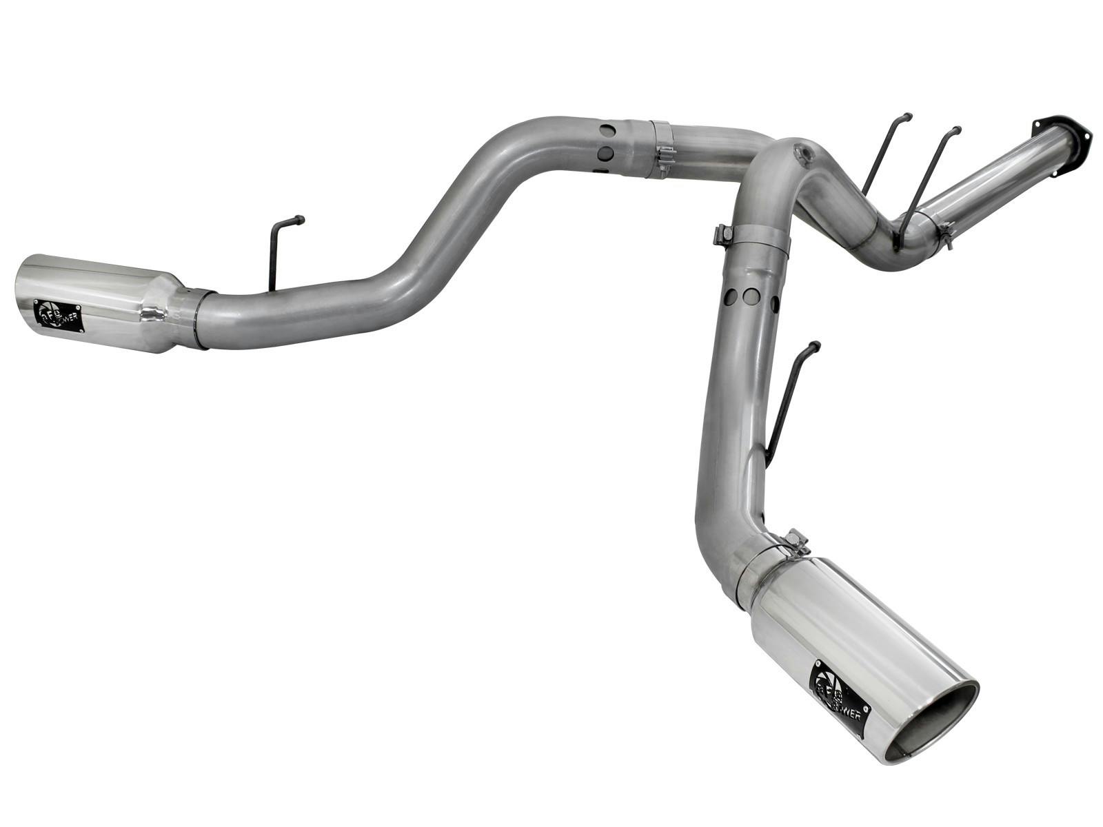 AFE 49-43122-P Large Bore-HD 4 IN 409 Stainless Steel DPF-Back Exhaust System w/Polished Tip