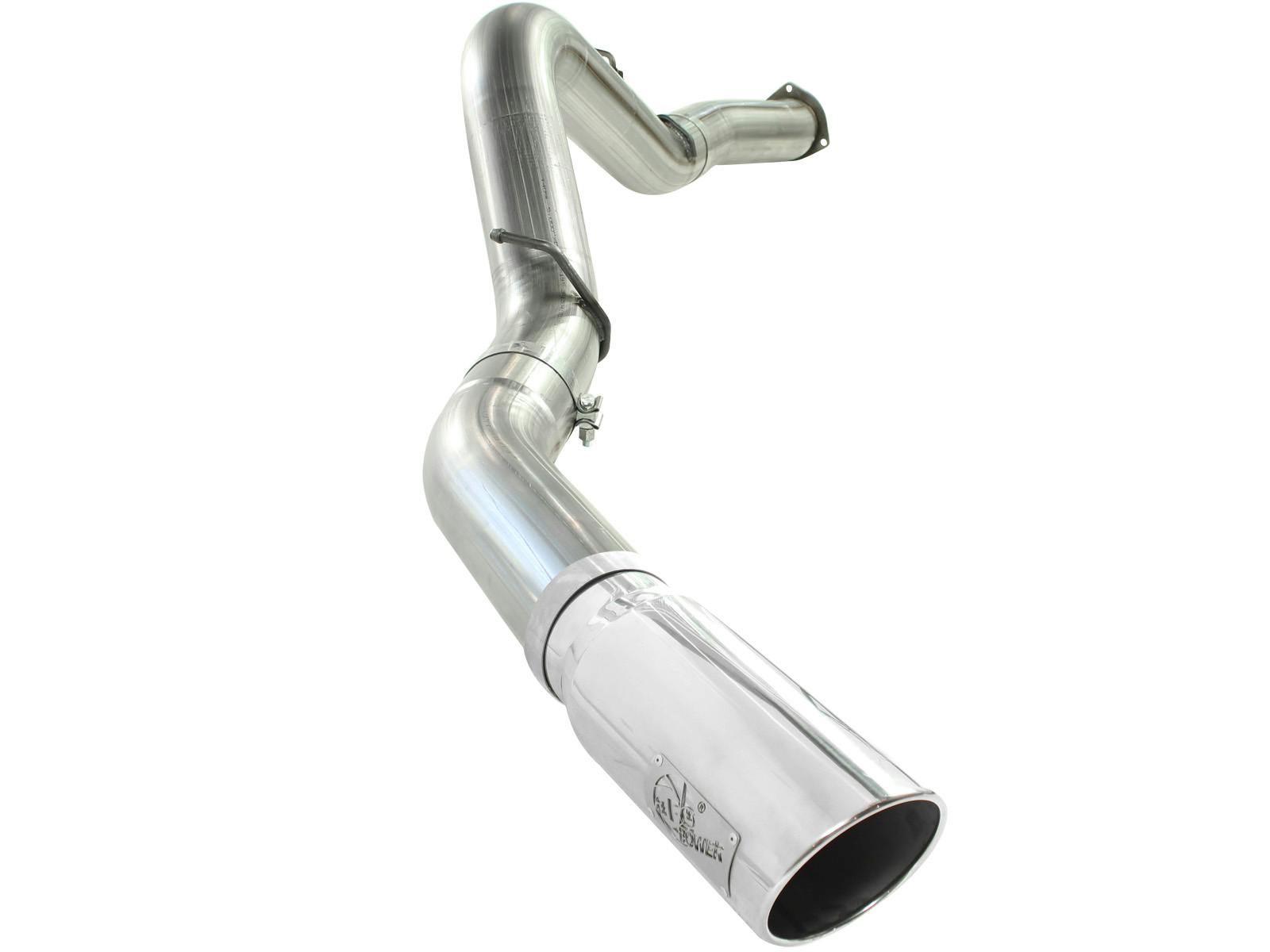 AFE 49-44040-P Large Bore-HD 5 IN 409 Stainless Steel DPF-Back Exhaust System w/Polished Tip