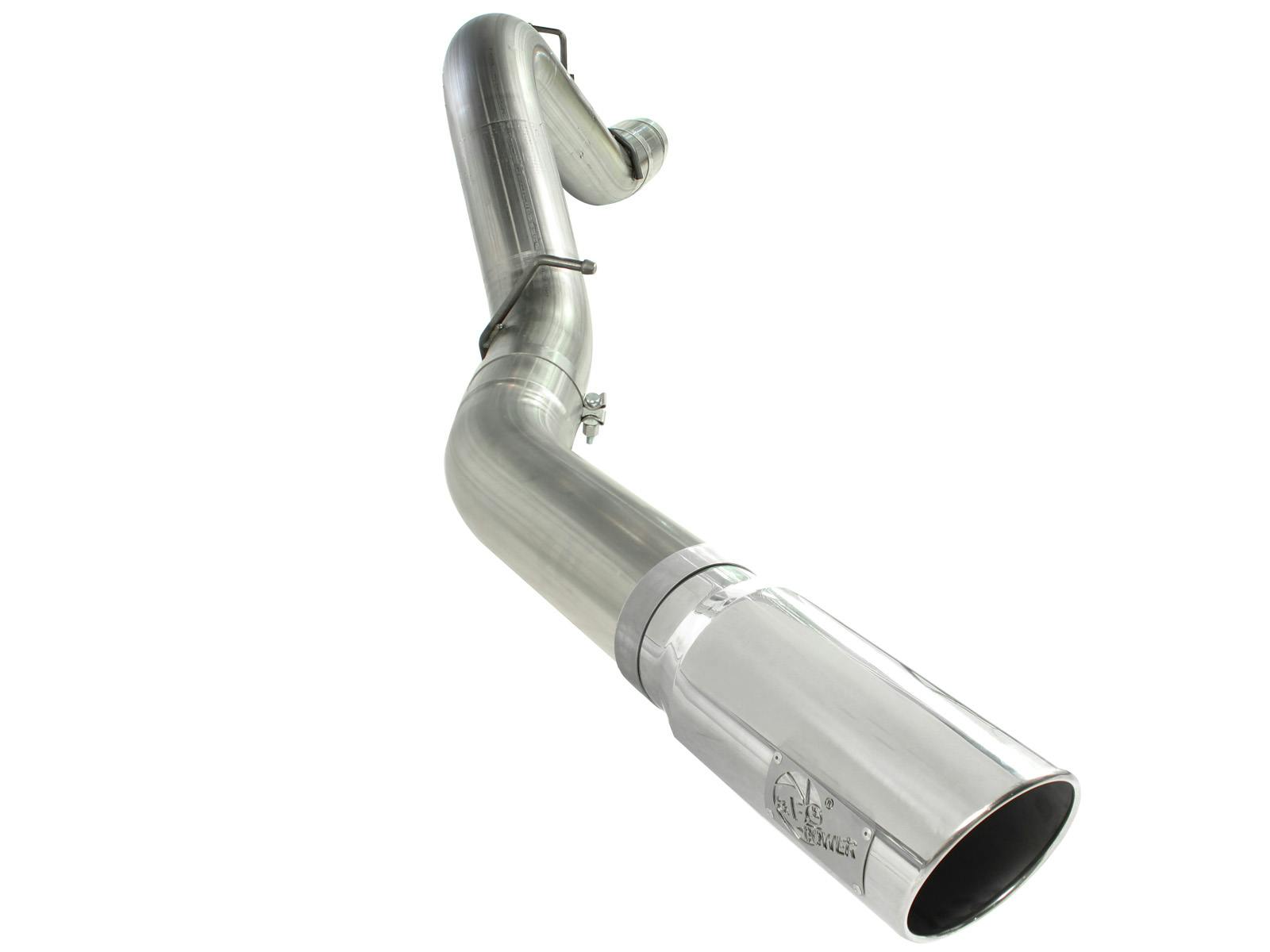 AFE 49-44041-P Large Bore-HD 5 IN 409 Stainless Steel DPF-Back Exhaust System w/Polished Tip
