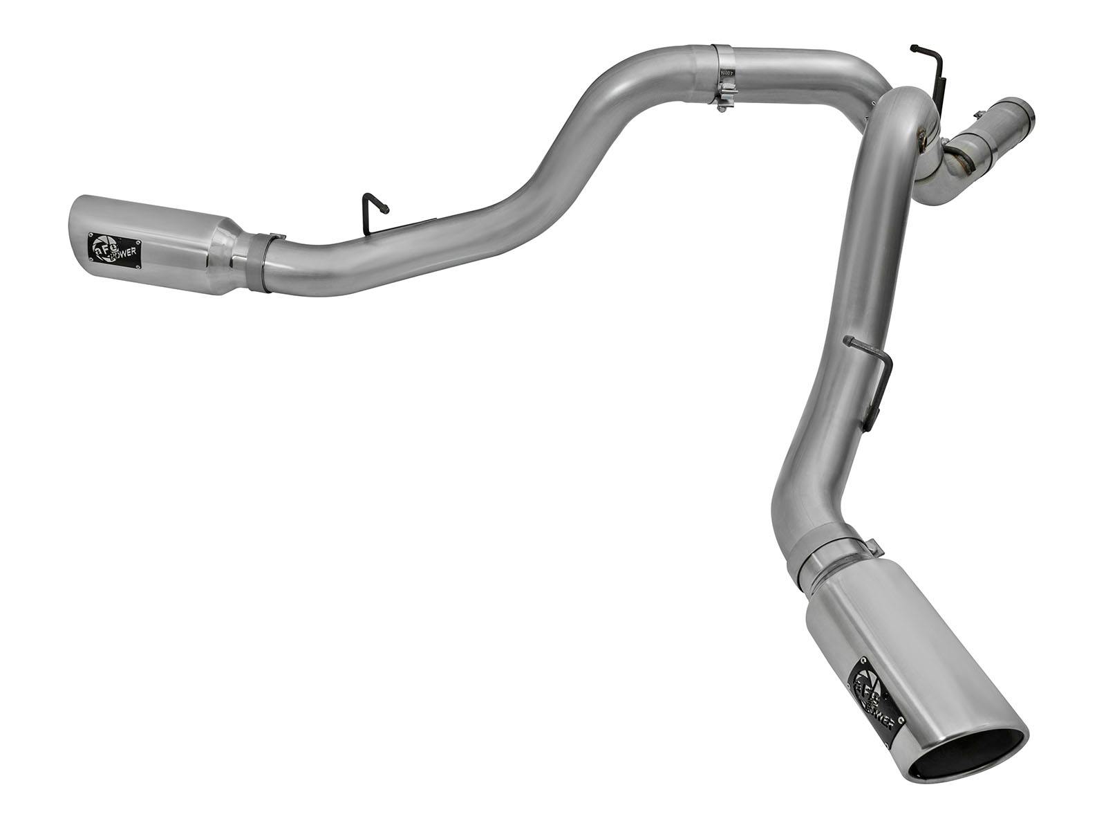 AFE 49-44080-P Large Bore-HD 4 IN 409 Stainless Steel DPF-Back Exhaust System w/Polished Tip