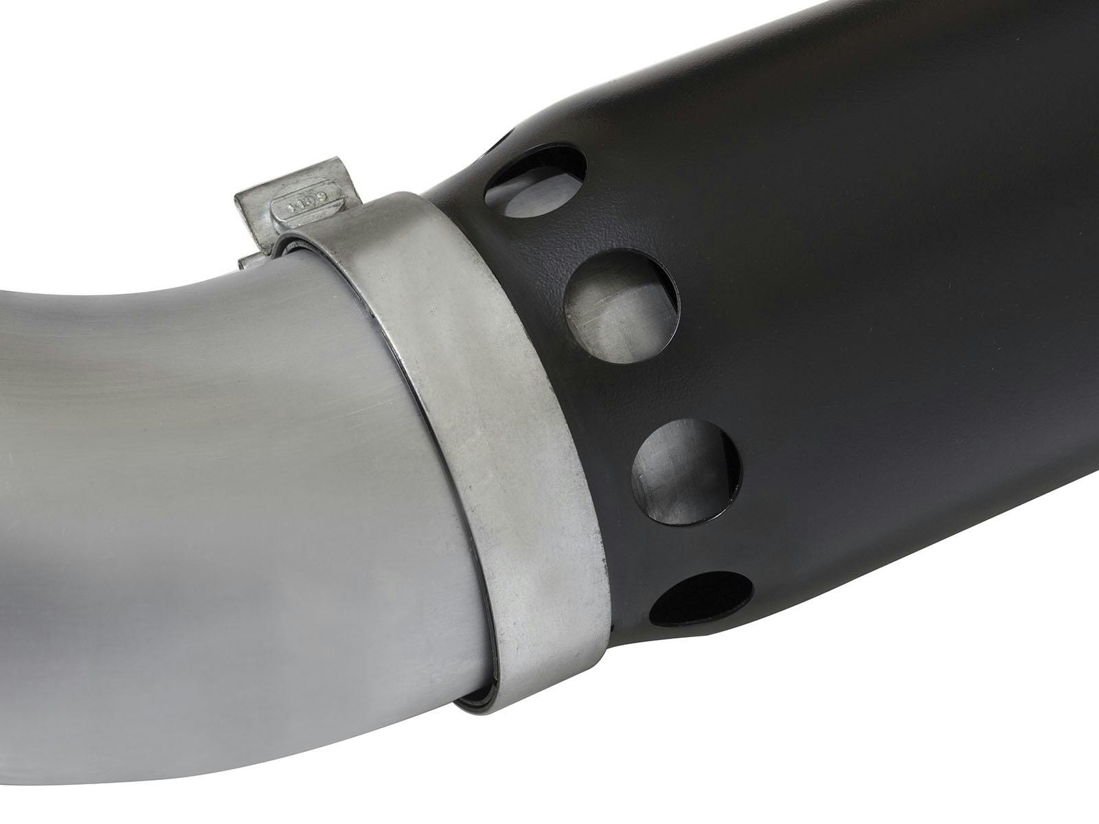 AFE 49-44081-B Large Bore-HD 5 IN 409 Stainless Steel DPF-Back Exhaust System w/Black Tip