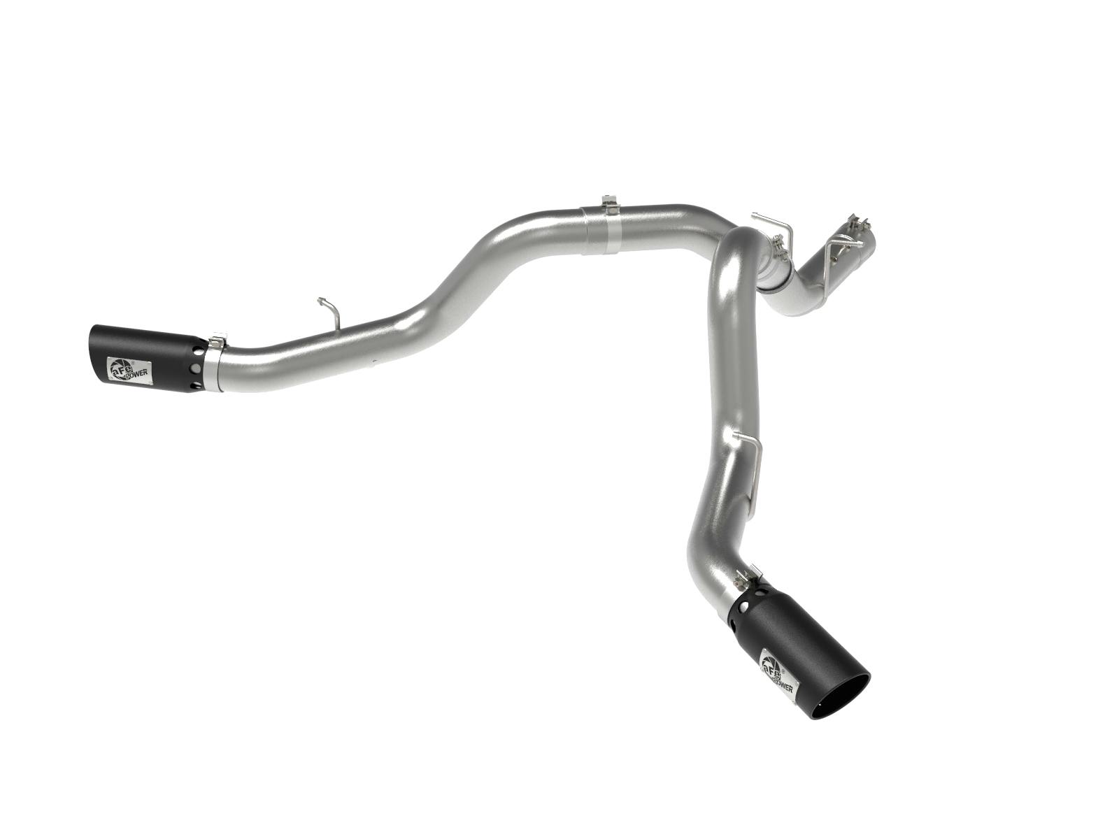AFE 49-44126-B Large Bore-HD 4 IN 409 Stainless Steel DPF-Back Exhaust System w/Black Tip
