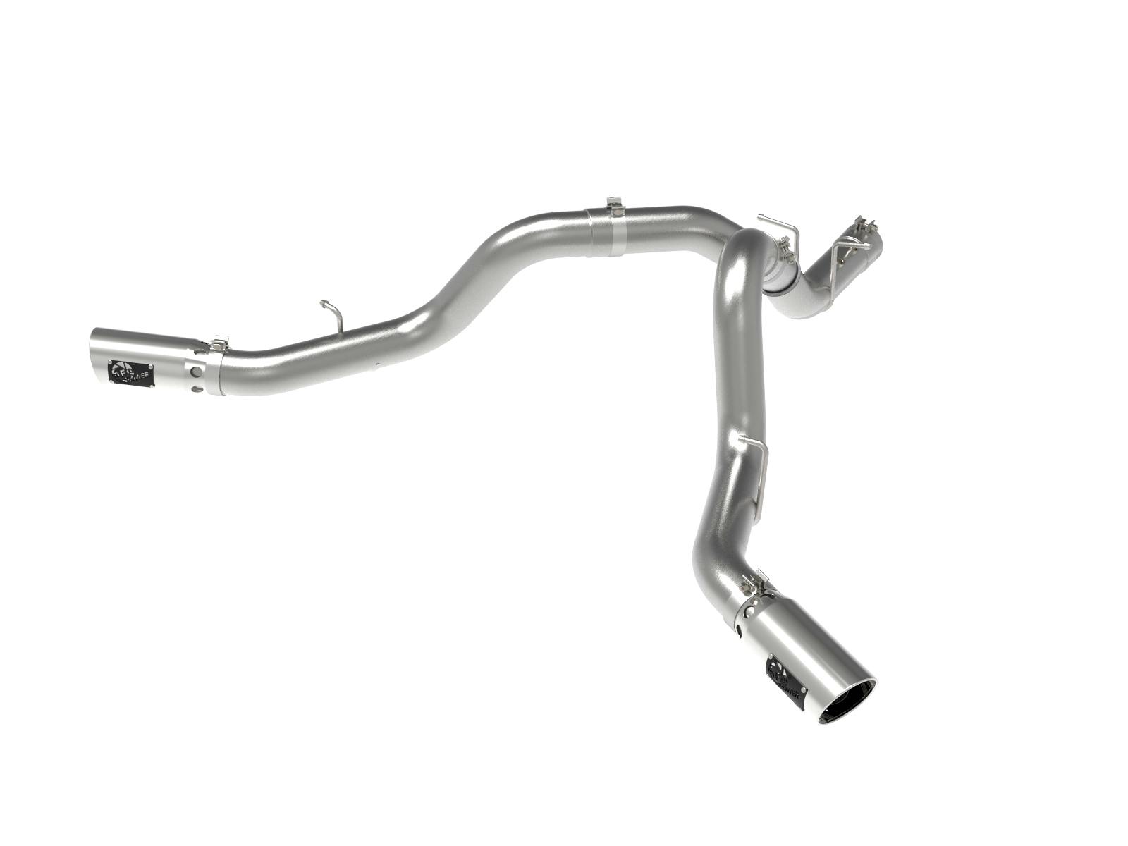 AFE 49-44126-P Large Bore-HD 4 IN 409 Stainless Steel DPF-Back Exhaust System w/Polished Tip