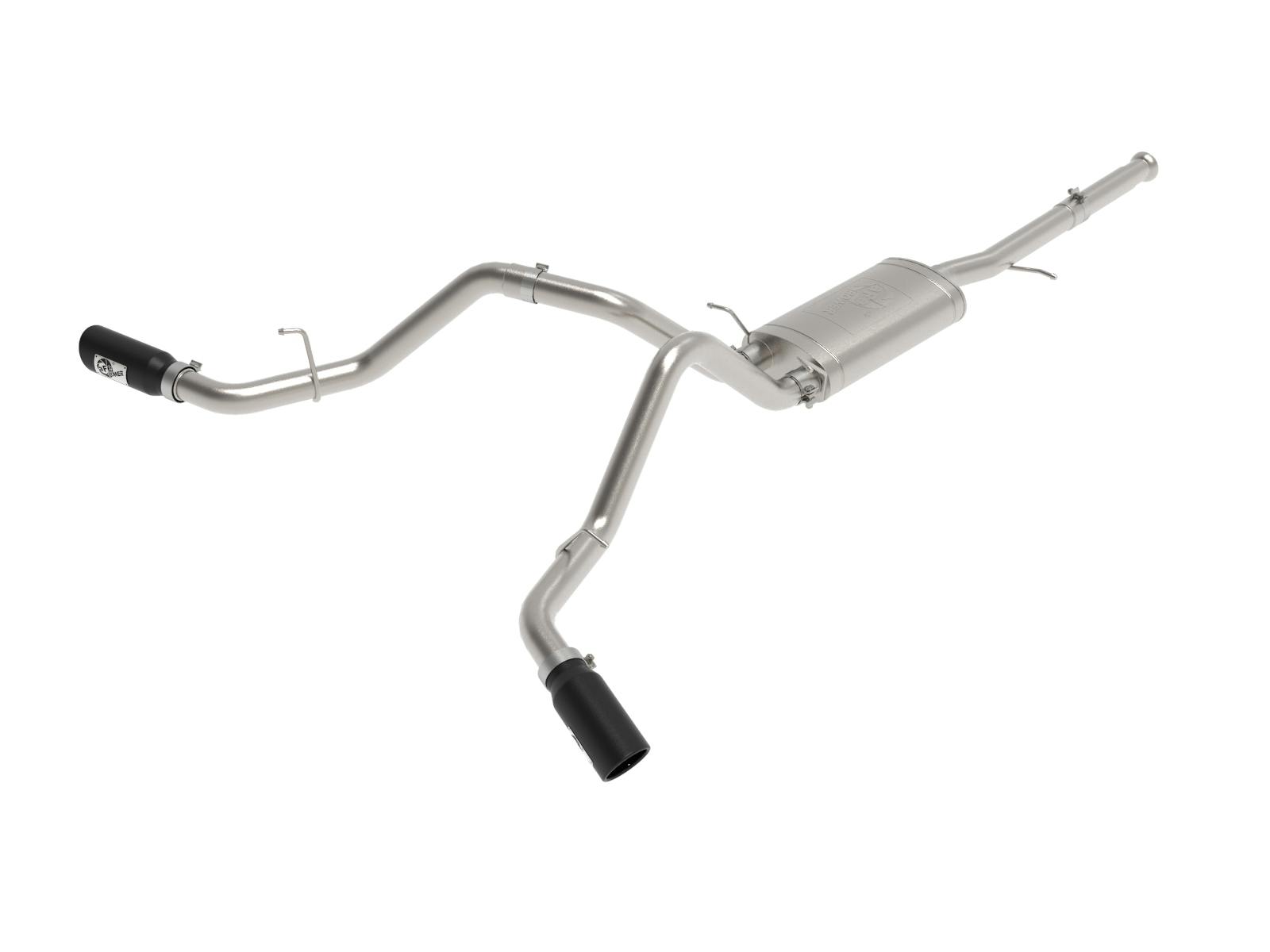 AFE 49-44134-B Apollo GT Series 3 IN Cat-Back Exhaust System w/ Dual Rear-Side Exit Black Tip