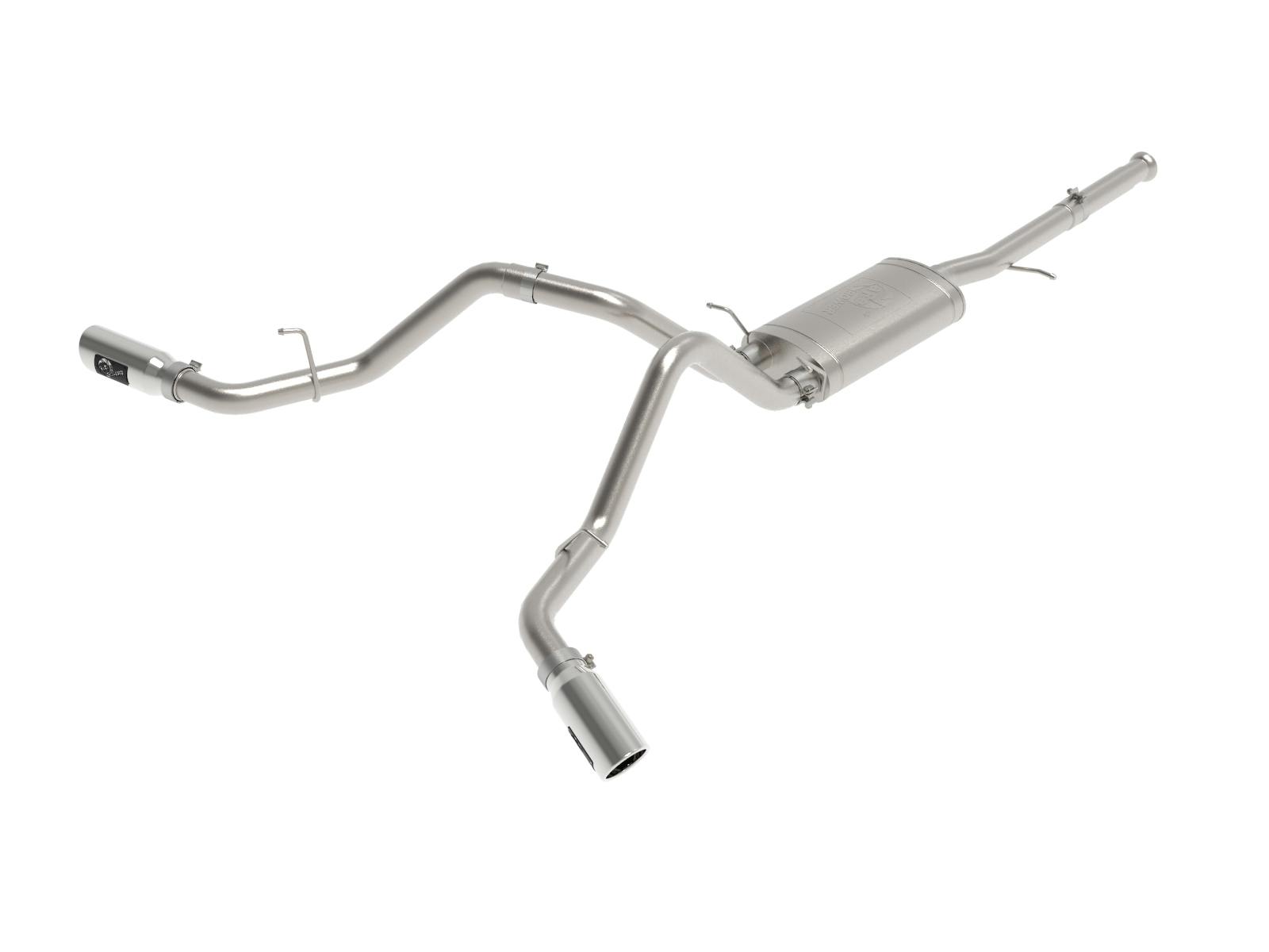 AFE 49-44134-P Apollo GT Series 3 IN Cat-Back Exhaust System w/ Dual Rear-Side Exit Polish Ti