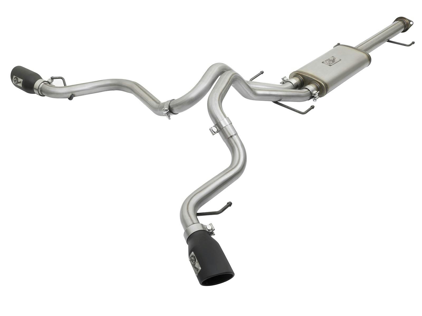 AFE 49-46029-B MACH Force-Xp 3 IN to 2-1/2 IN 409 Stainless Steel Cat-Back Exhaust w/ Black T