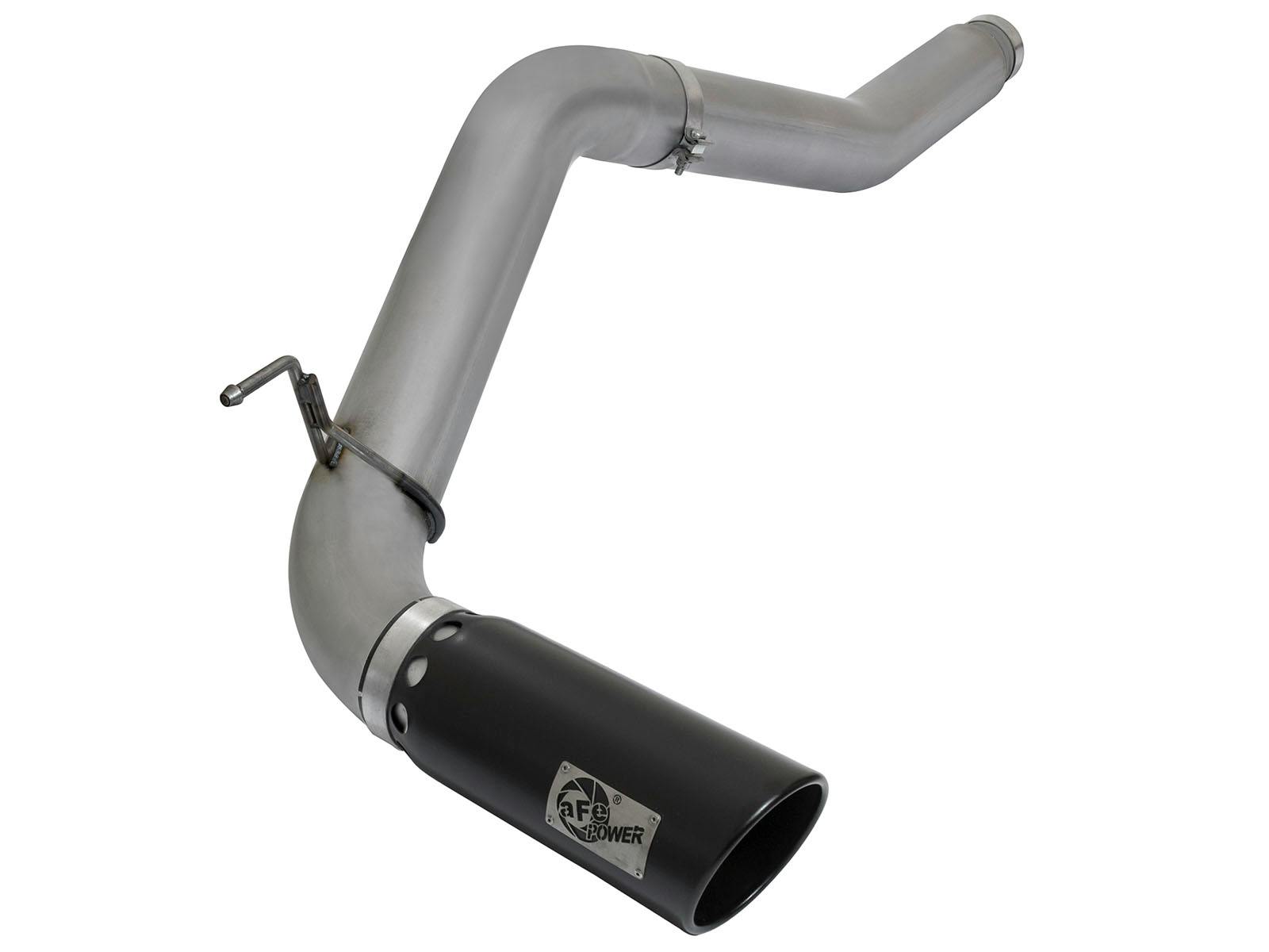 AFE 49-46112-B Large Bore-HD 5 IN DPF-Back Stainless Steel Exhaust System w/Black Tip