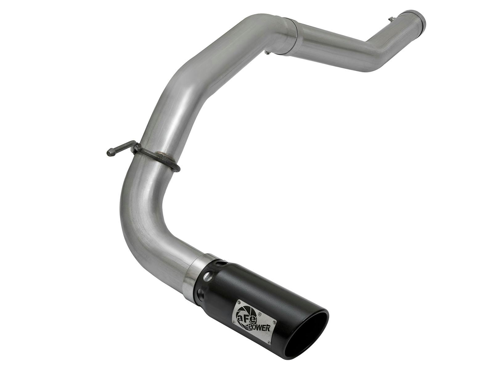 AFE 49-46113-B Large Bore-HD 4 IN DPF-Back Stainless Steel Exhaust System w/Black Tip