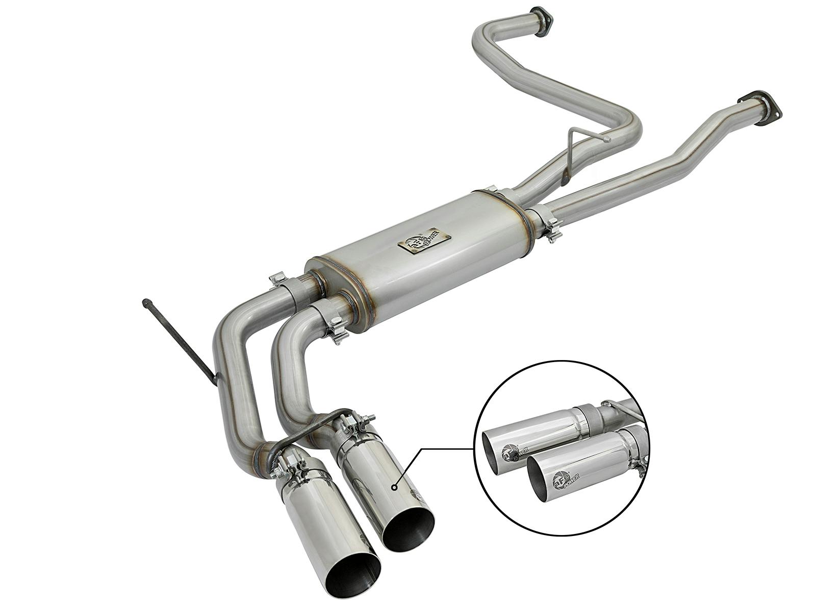 AFE 49-46126-P Rebel Series 2-1/2 Cat-Back Exhaust System w/ Polished Tip"