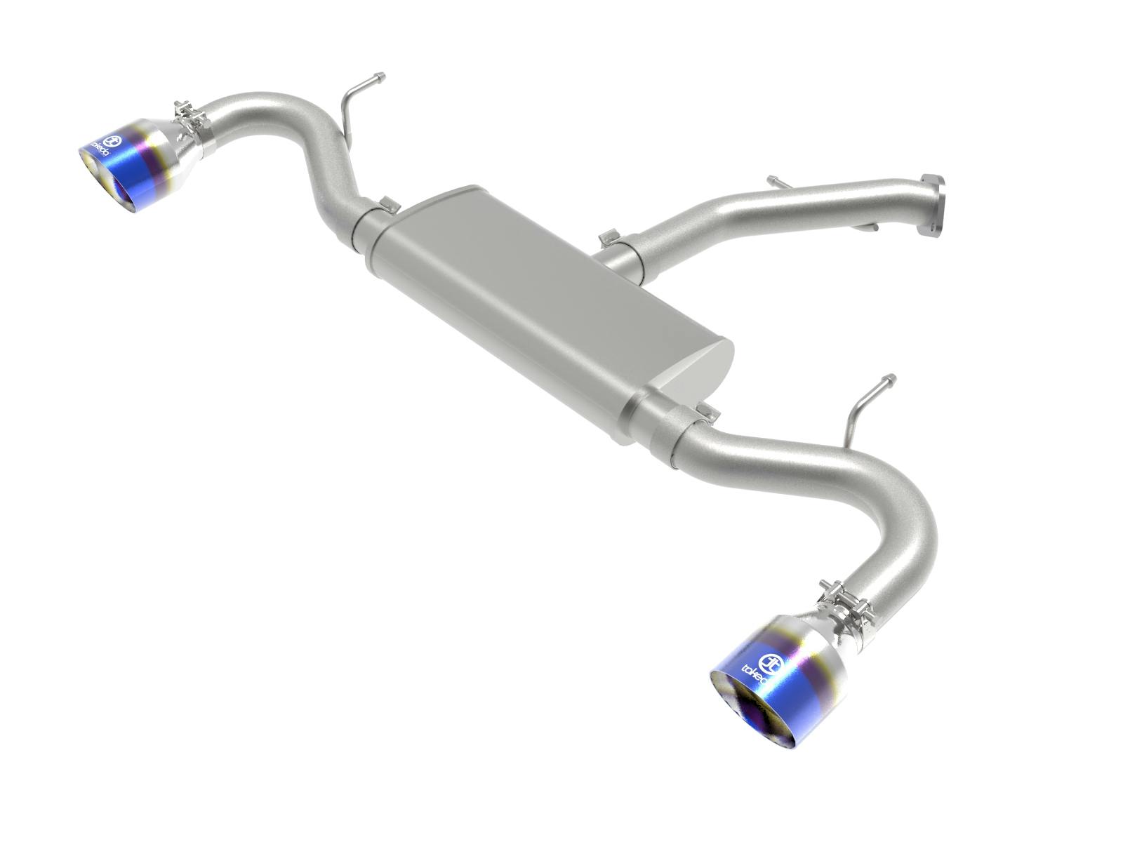 AFE 49-47016-L Takeda 2-1/2 IN 409 Stainless Steel Axle-Back Exhaust w/ Blue Flame Tips