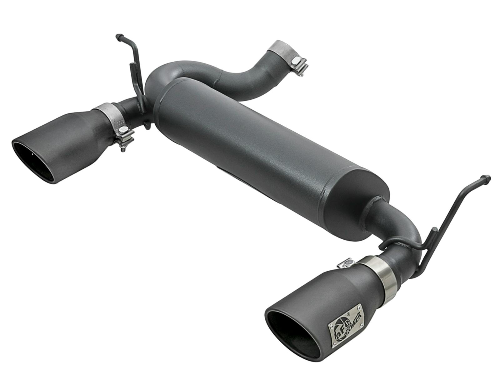 AFE 49-48061-B Rebel Series 2-1/2 IN 409 Stainless Steel Axle-Back Exhaust System w/ Black Ti