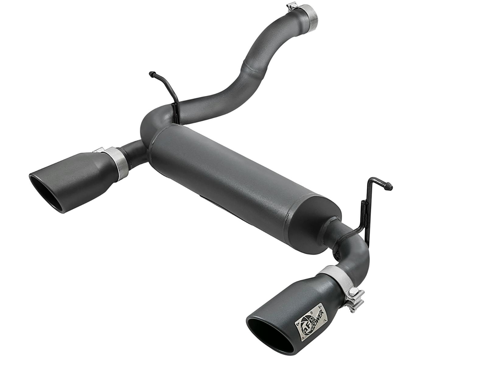 AFE 49-48067-B Rebel Series 2-1/2 IN 409 Stainless Steel Axle-Back Exhaust System w/ Black Ti