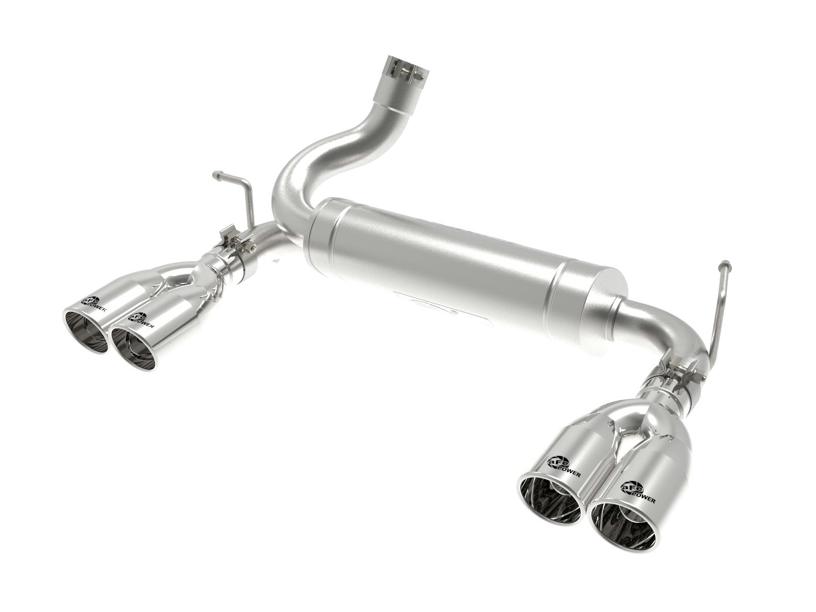 AFE 49-48086-P Rebel Series 2-1/2 IN 409 Stainless Steel Axle-Back Exhaust System Polished