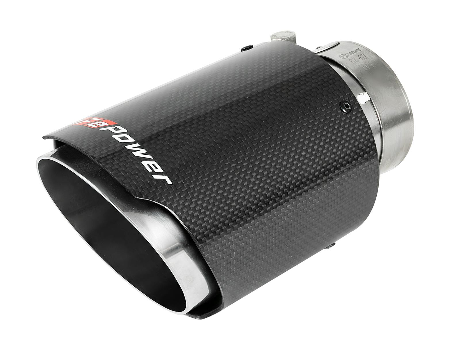 AFE 49T25404-C07 MACH Force-Xp 304 Stainless Steel Clamp-on Exhaust Tip Carbon Fiber