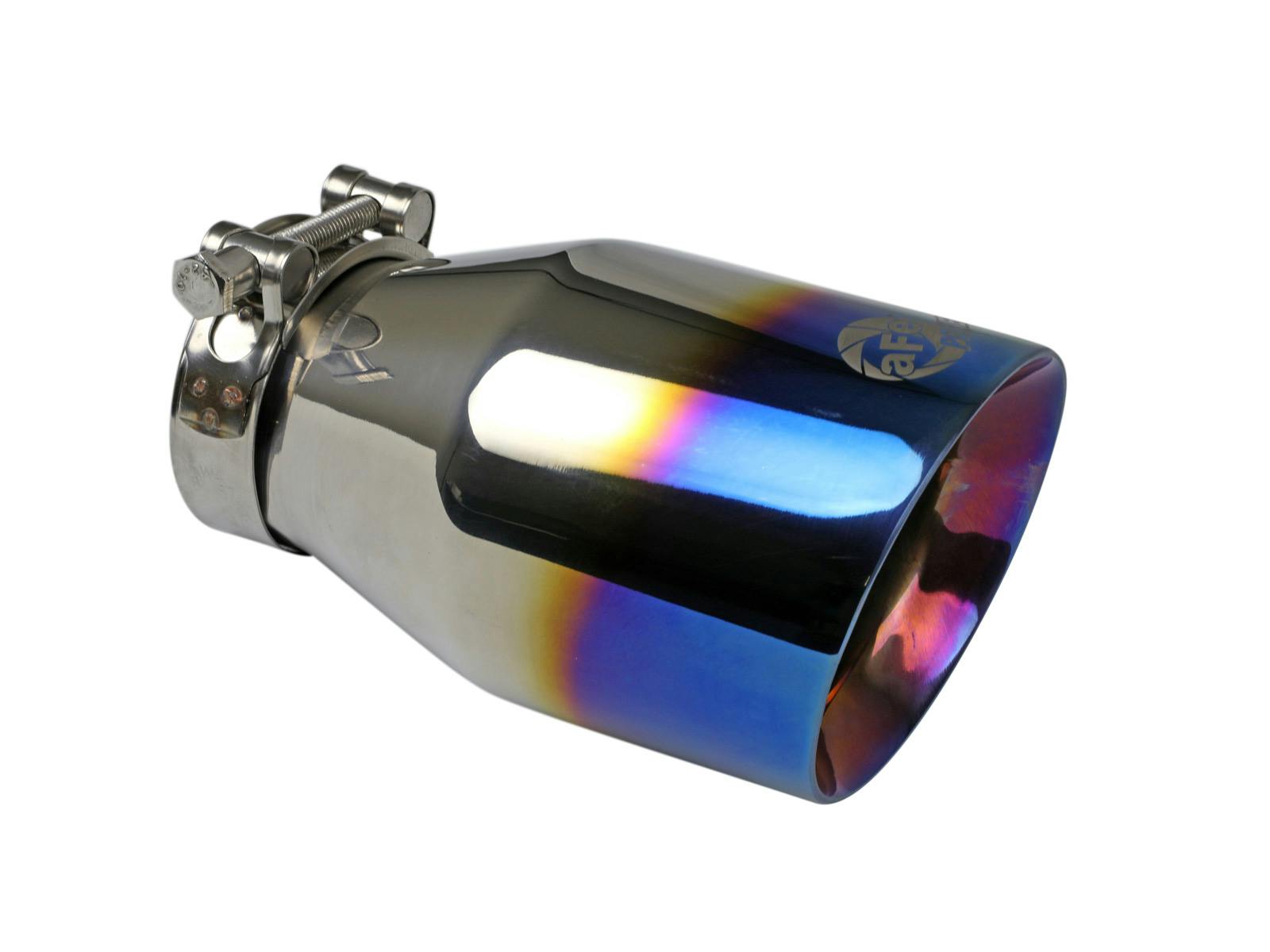 AFE 49T25404-L071 MACH Force-Xp 304 Stainless Steel Clamp-on Exhaust Tip Blue Flame