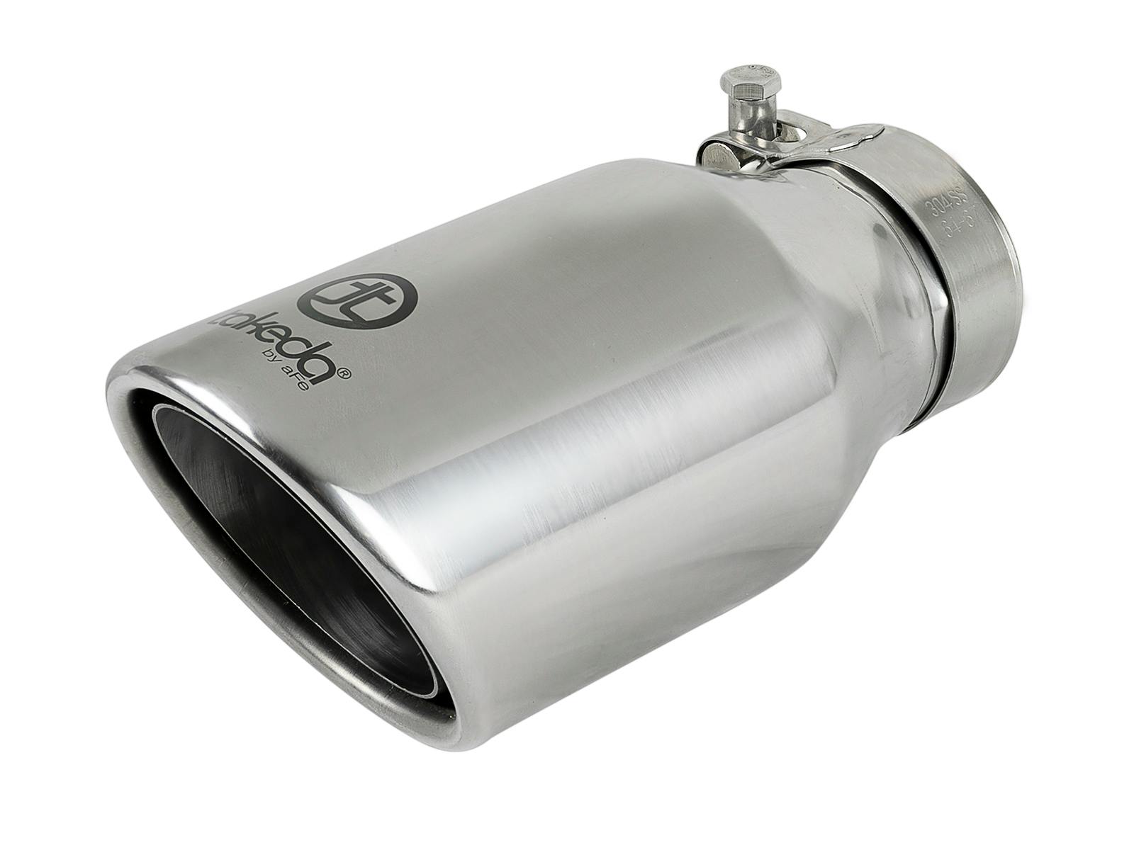 AFE 49T25404-P08 Takeda 304 Stainless Steel Clamp-on Exhaust Tip Polished